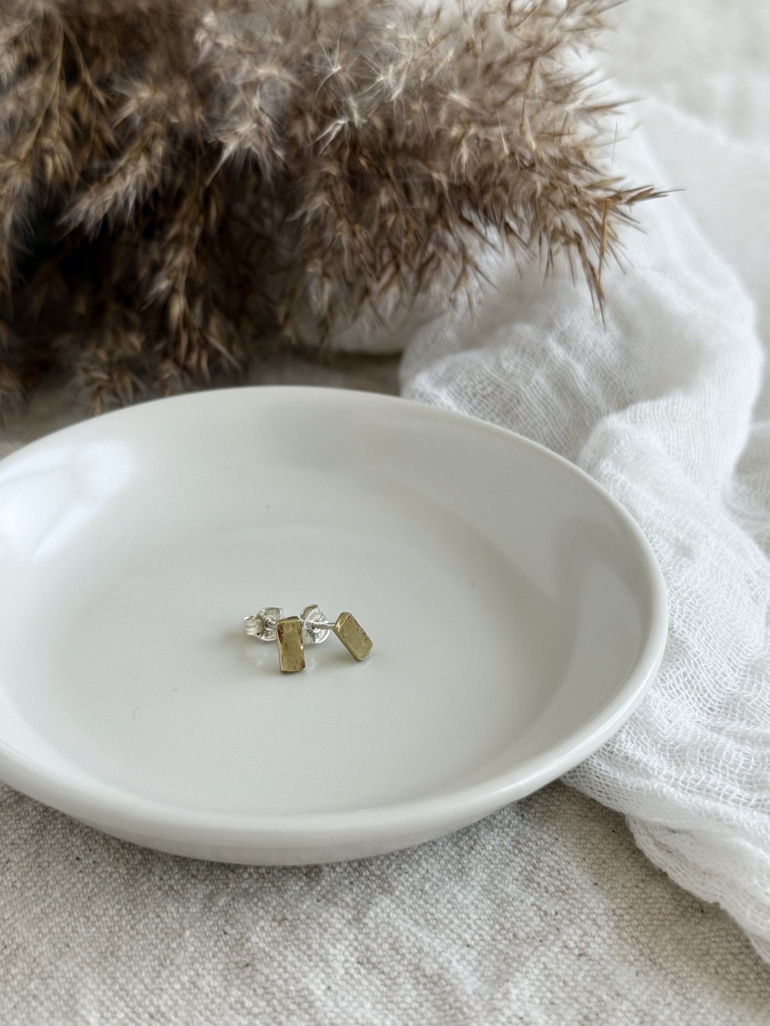 Brass Chip Stud Earrings