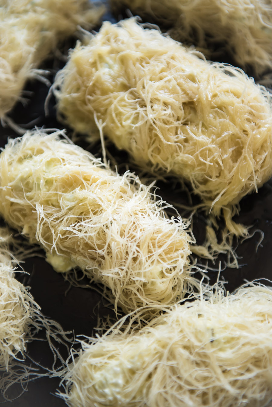 Gather a Table - FETA RICOTTA KADAIF NESTS WITH SPICY ROASTED TOMATO DIP
