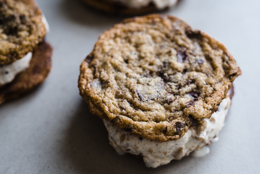 Gather a Table - HALVA ICE CREAM SANDWICH COOKIES WITH HAZELNUTS AND CACAO NIBS