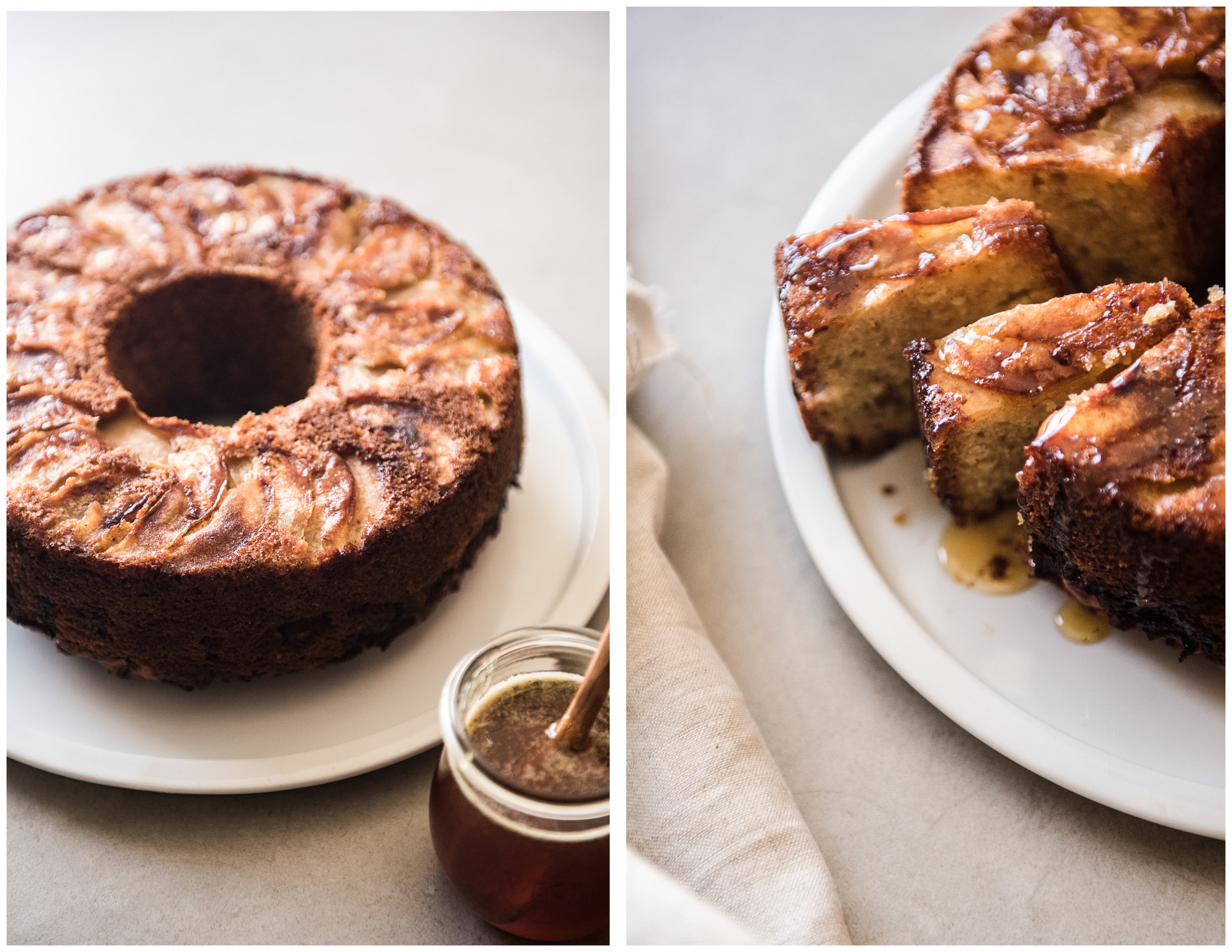 Brown Sugar Apple Cake with Burnt Honey Drizzle