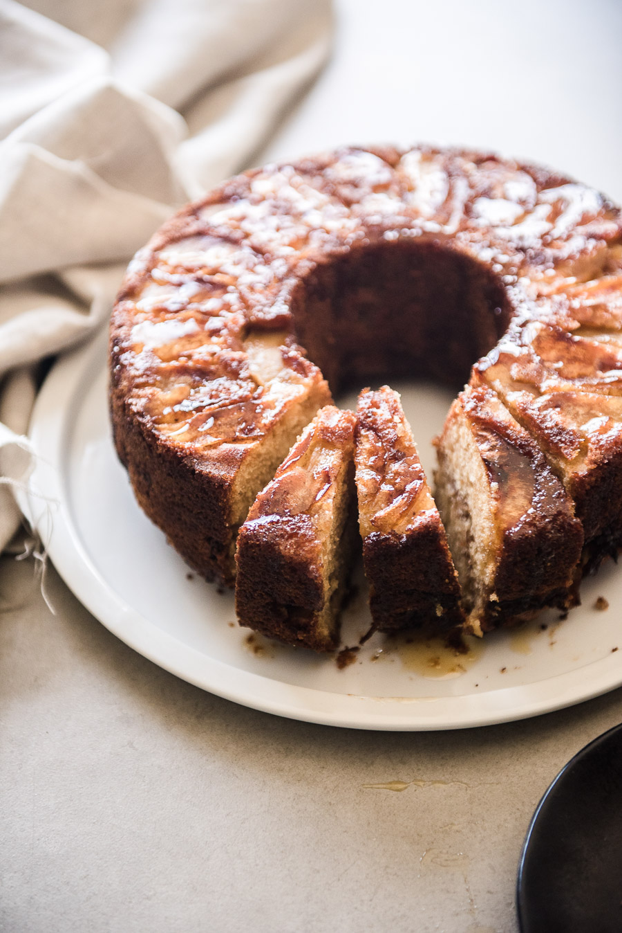 Brown Sugar Apple Cake with Burnt Honey Drizzle