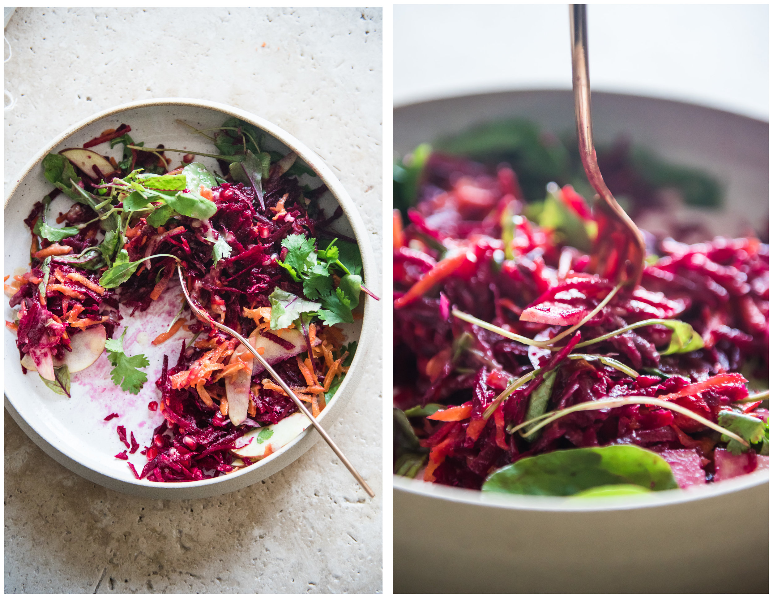 Beet Carrot Apple Salad with Date Vinaigrette