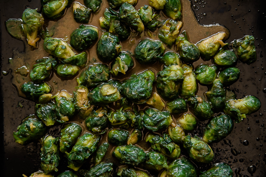 Miso Maple Roasted Brussels Sprouts