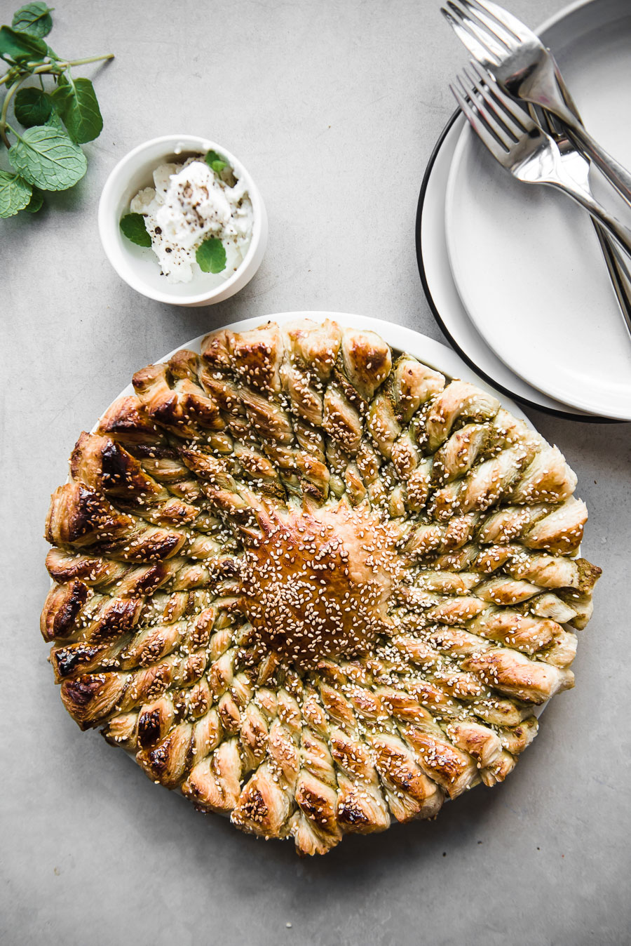 Pistachio Olive Pesto Tarte Soleil - Gather A Table