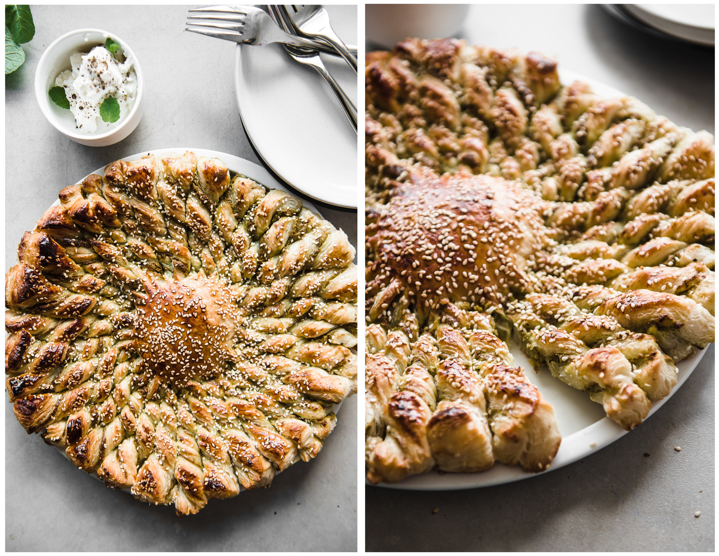 Pistachio Olive Pesto Tarte Soleil - Gather A Table