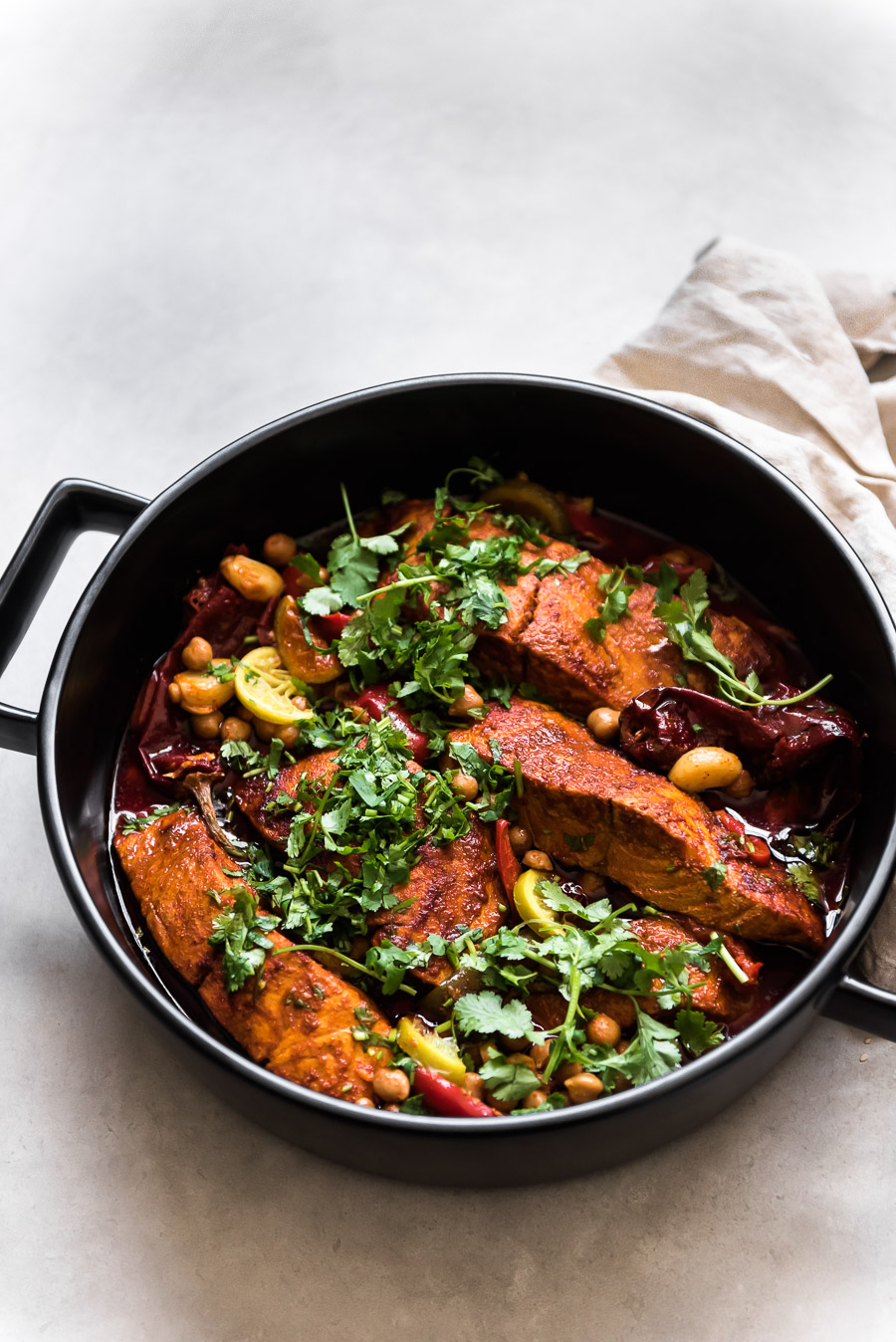 Moroccan Fish with Chickpeas and Preserved Lemons | Gather a Table