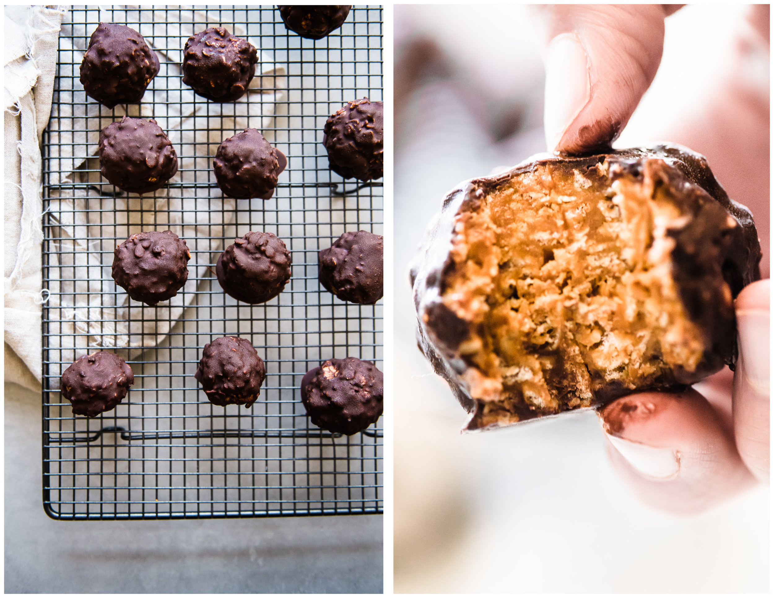 Crispy Chocolate Covered Peanut Butter Balls | Gather a Table