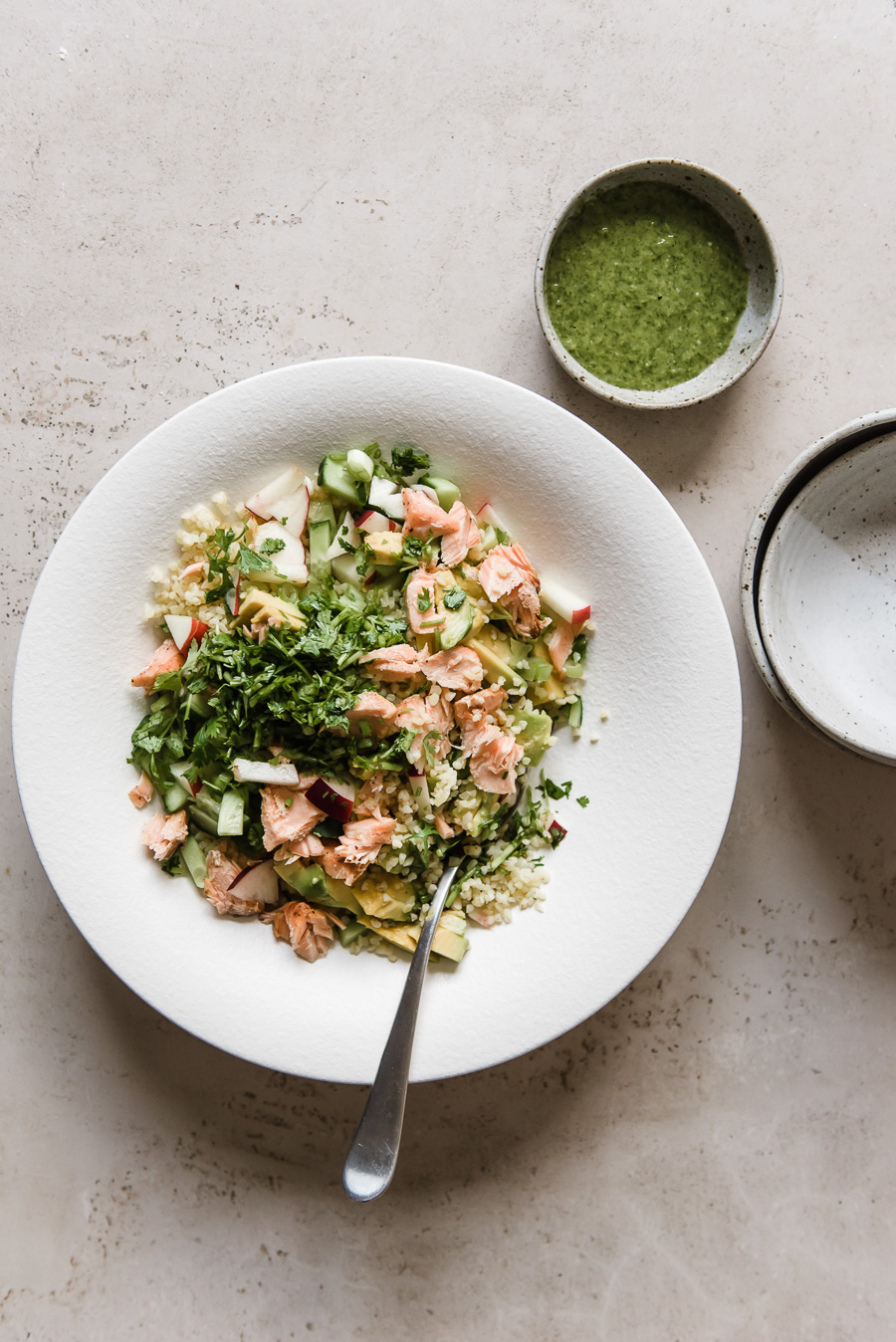 Salmon Bulgur Salad with Herby Vinaigrette | Gather a Table