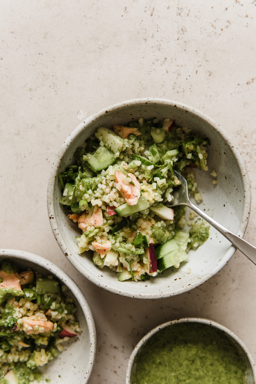 Salmon Bulgur Salad with Herby Vinaigrette | Gather a Table