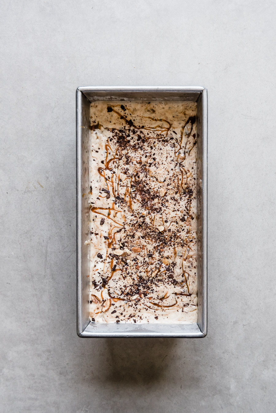 Salted Caramel Ice Cream with Chocolate Chunks & Almonds | Gather a Table