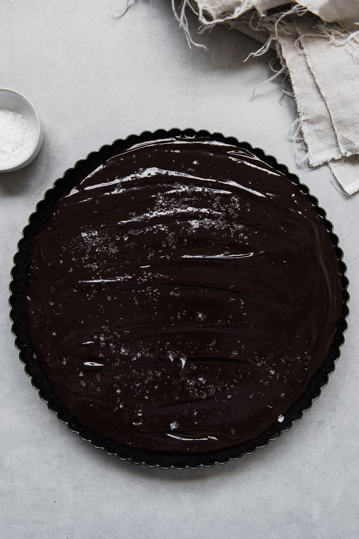Dark Chocolate Tahini Caramel Tart | Gather a Table