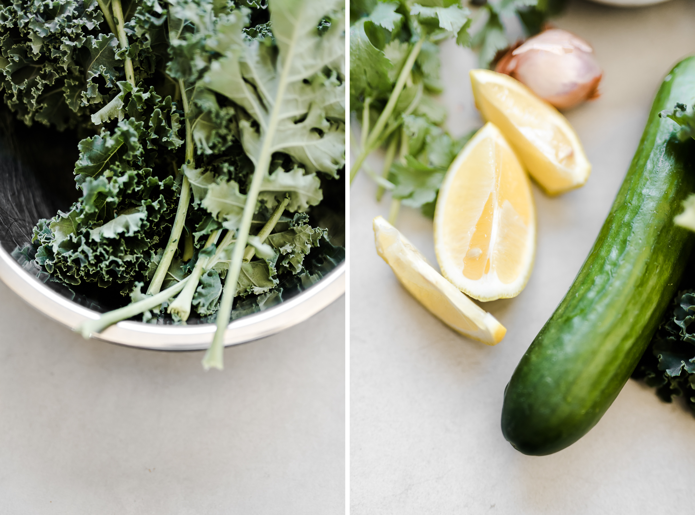 Green Kale Salad with Preserved Lemon Tahini Dressing | Gather a Table