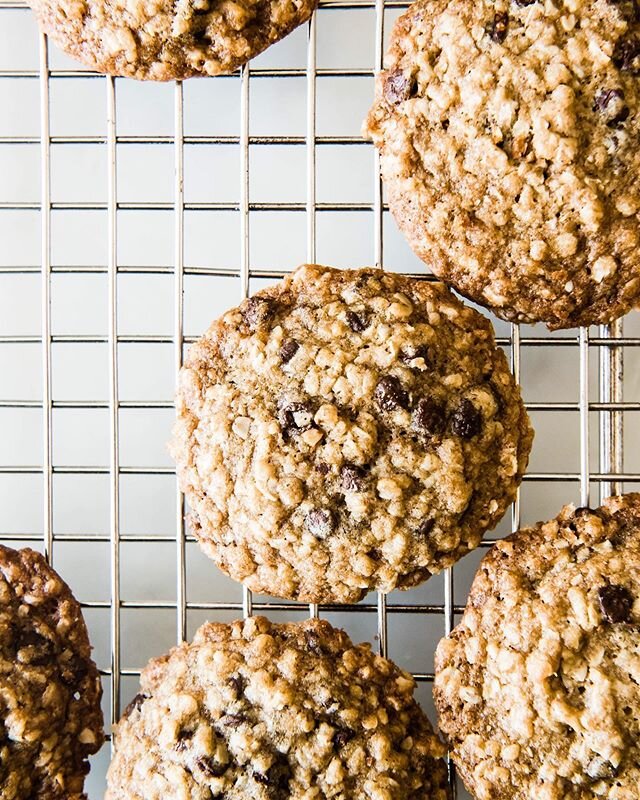 I needed a cookie last night so I made these with you in stories. And I think you need one too. 🍪
⠀⠀⠀⠀⠀⠀⠀⠀⠀
Coconut Oil Chocolate Chip Oatmeal Cookies ⠀⠀⠀⠀⠀⠀⠀⠀⠀
Ingredients 
1 cup (213g) firm coconut oil
1 1/4 cup (220g) brown sugar 
2 eggs
1 tsp va