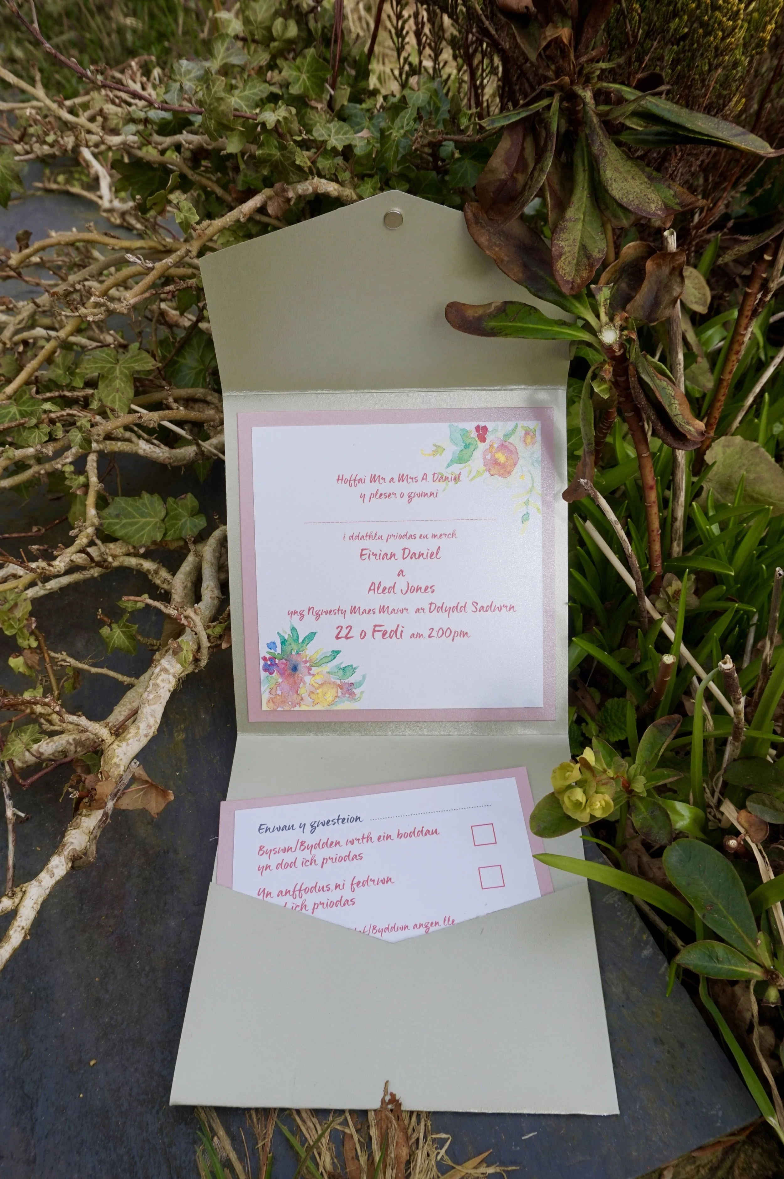Gwahoddiad Poced / Pocketfold Invitation