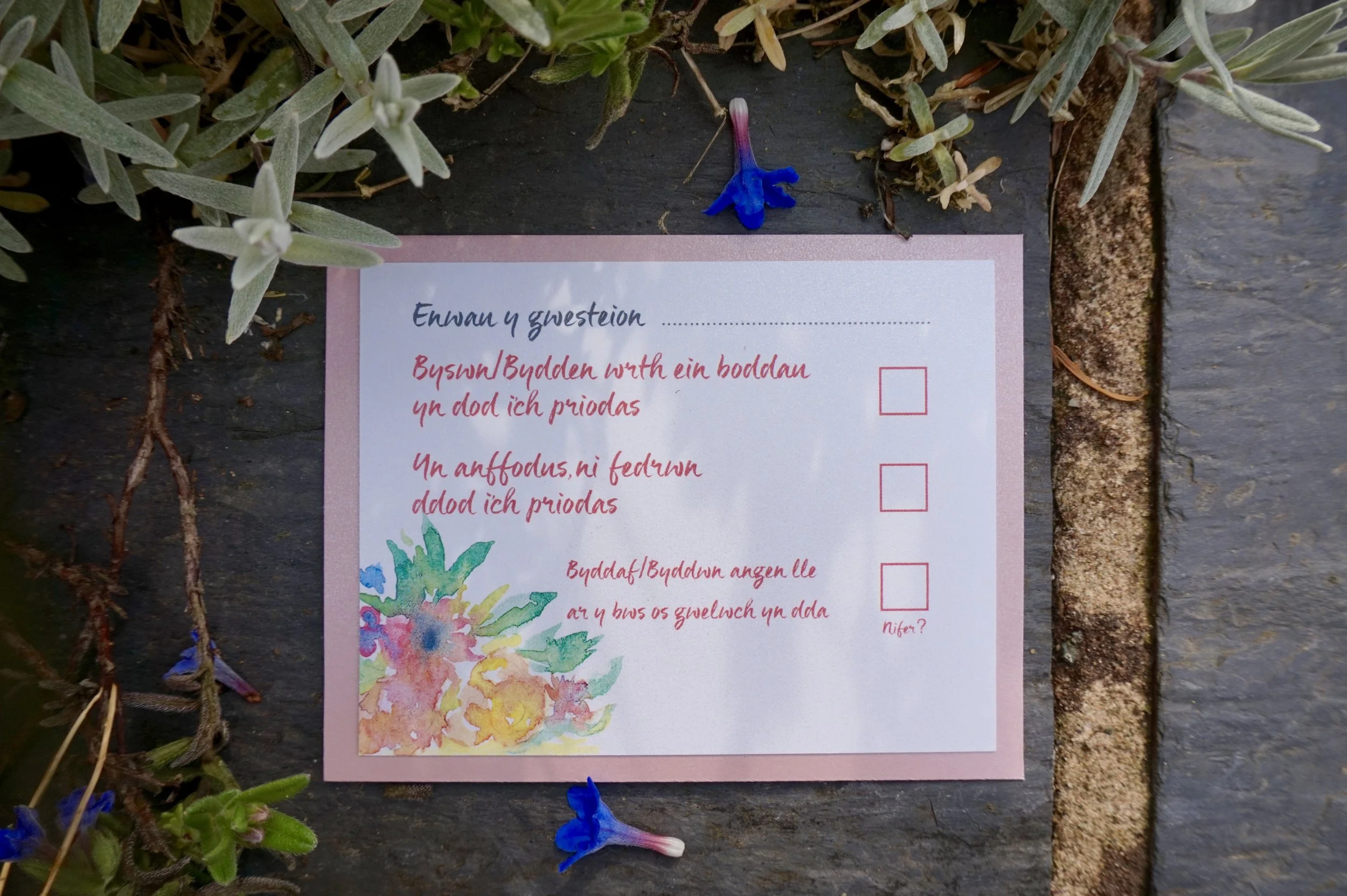 Cerdyn Ymateb / RSVP Card 