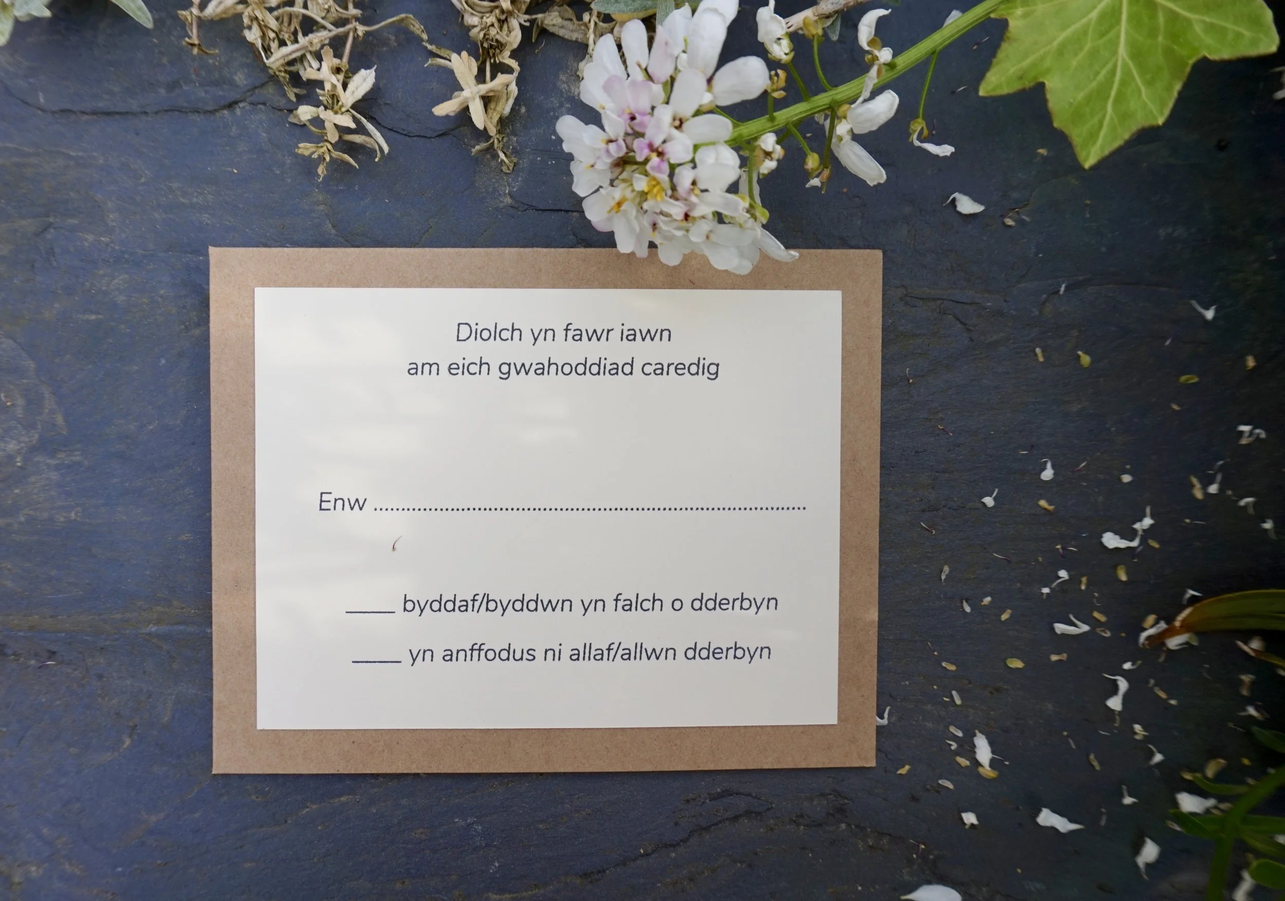 Cerdyn Ymateb / RSVP Card 