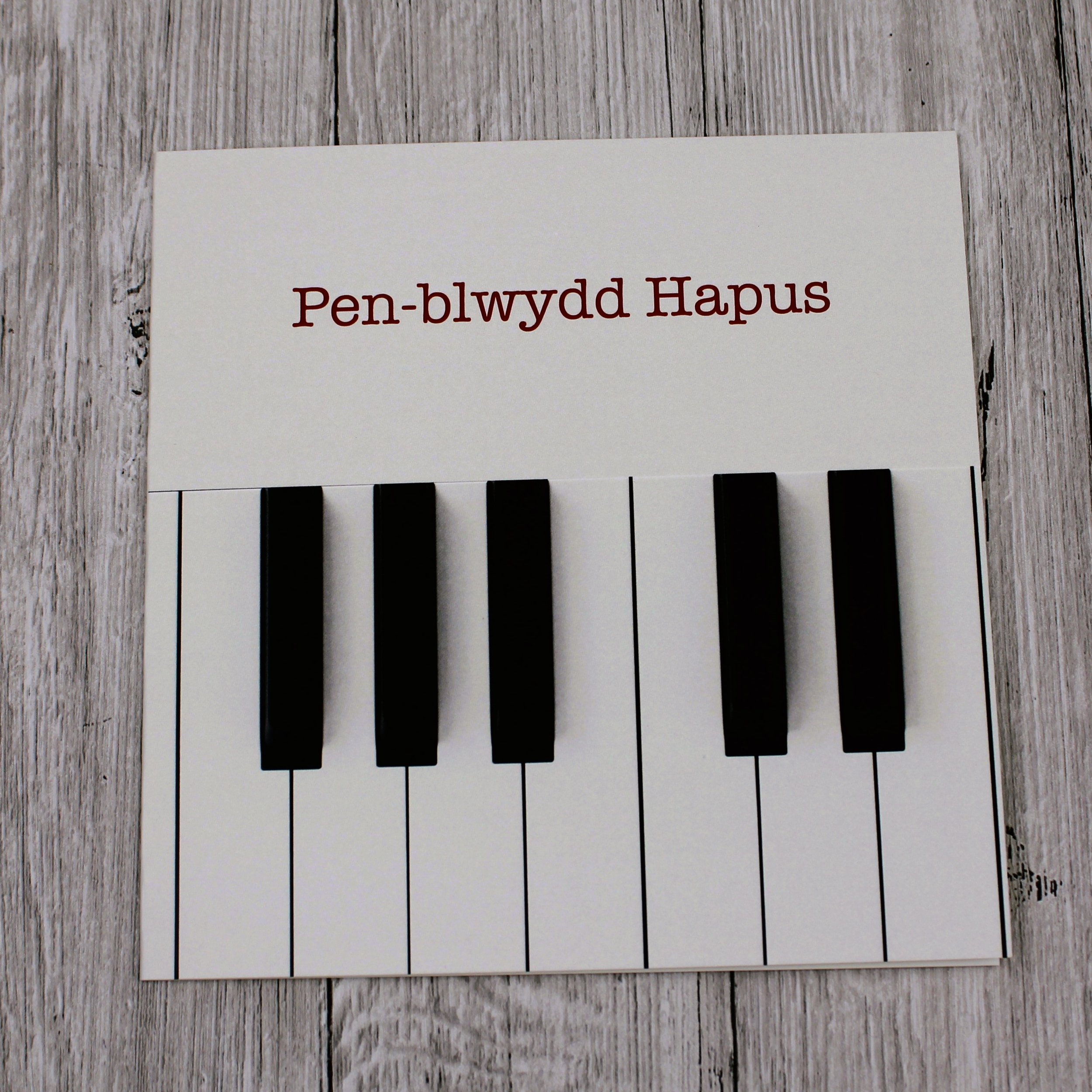 Cerdyn Pen-blwydd Hapus Nodau Piano (CP50)