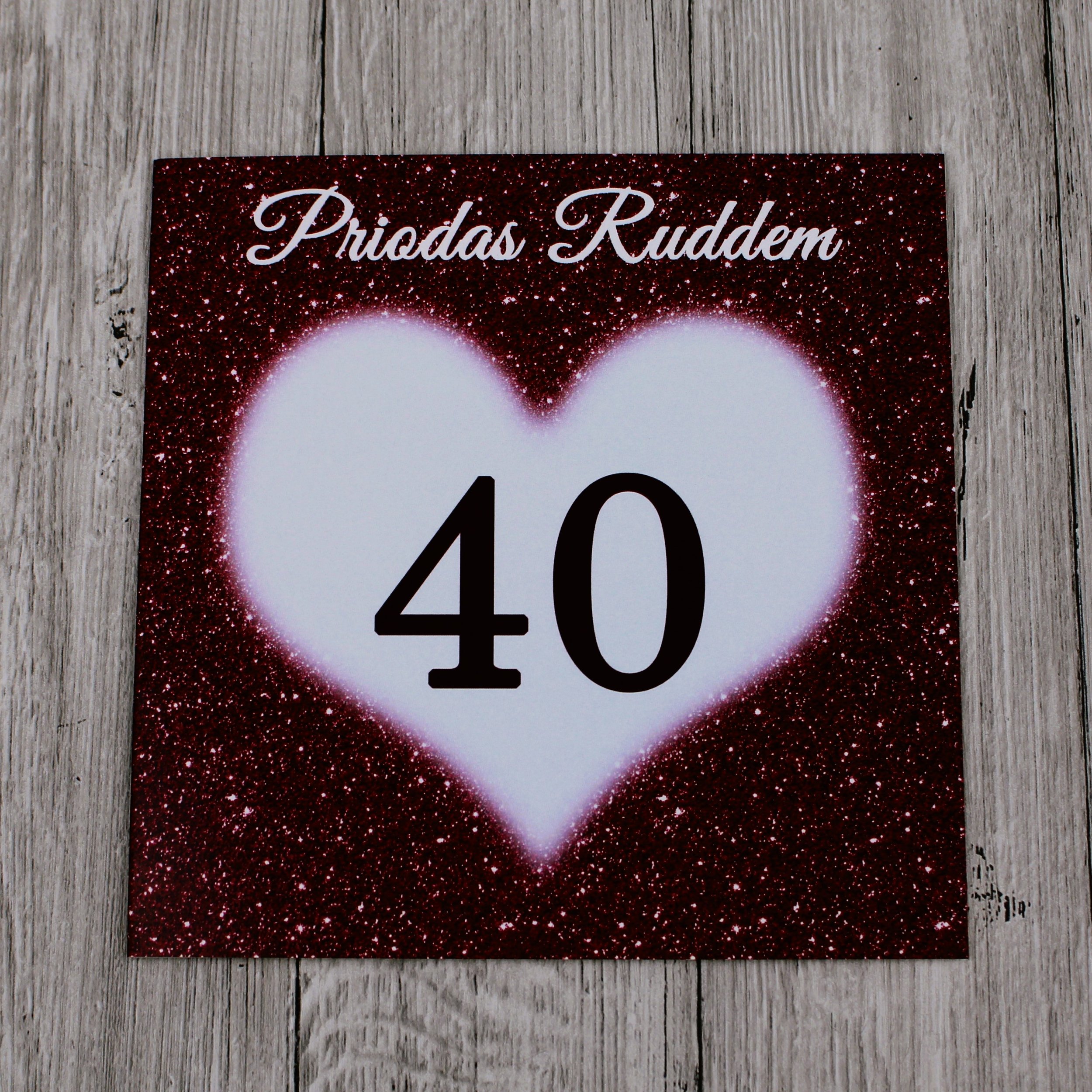 Cerdyn Pen-blwydd Priodas Ruddem (CP59)