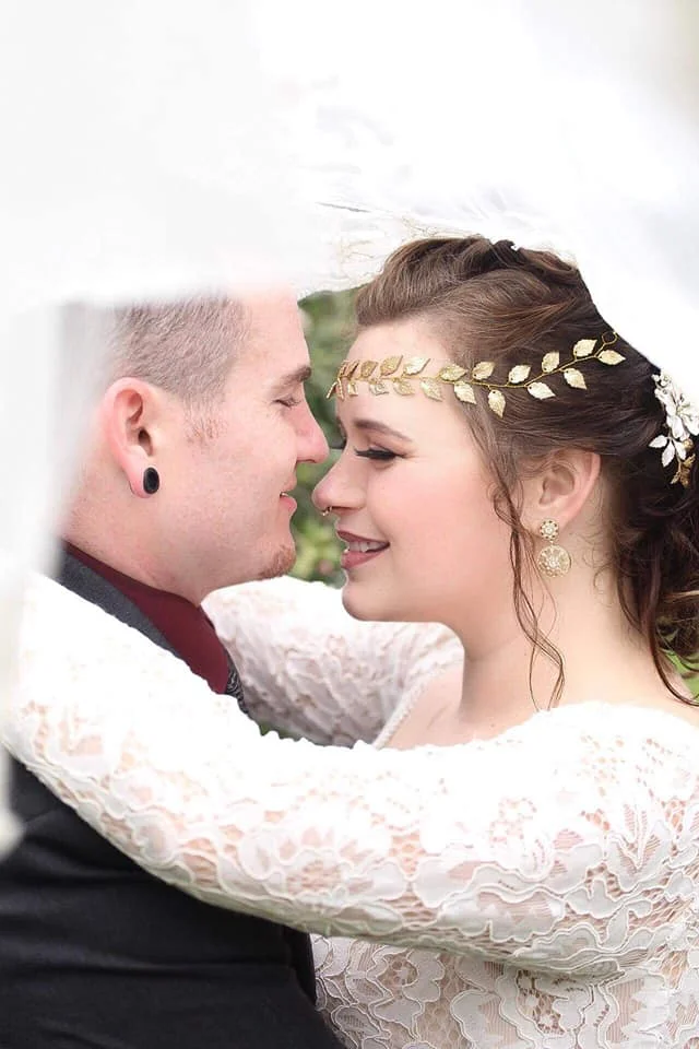 Our beautiful bride and her adoring new husband