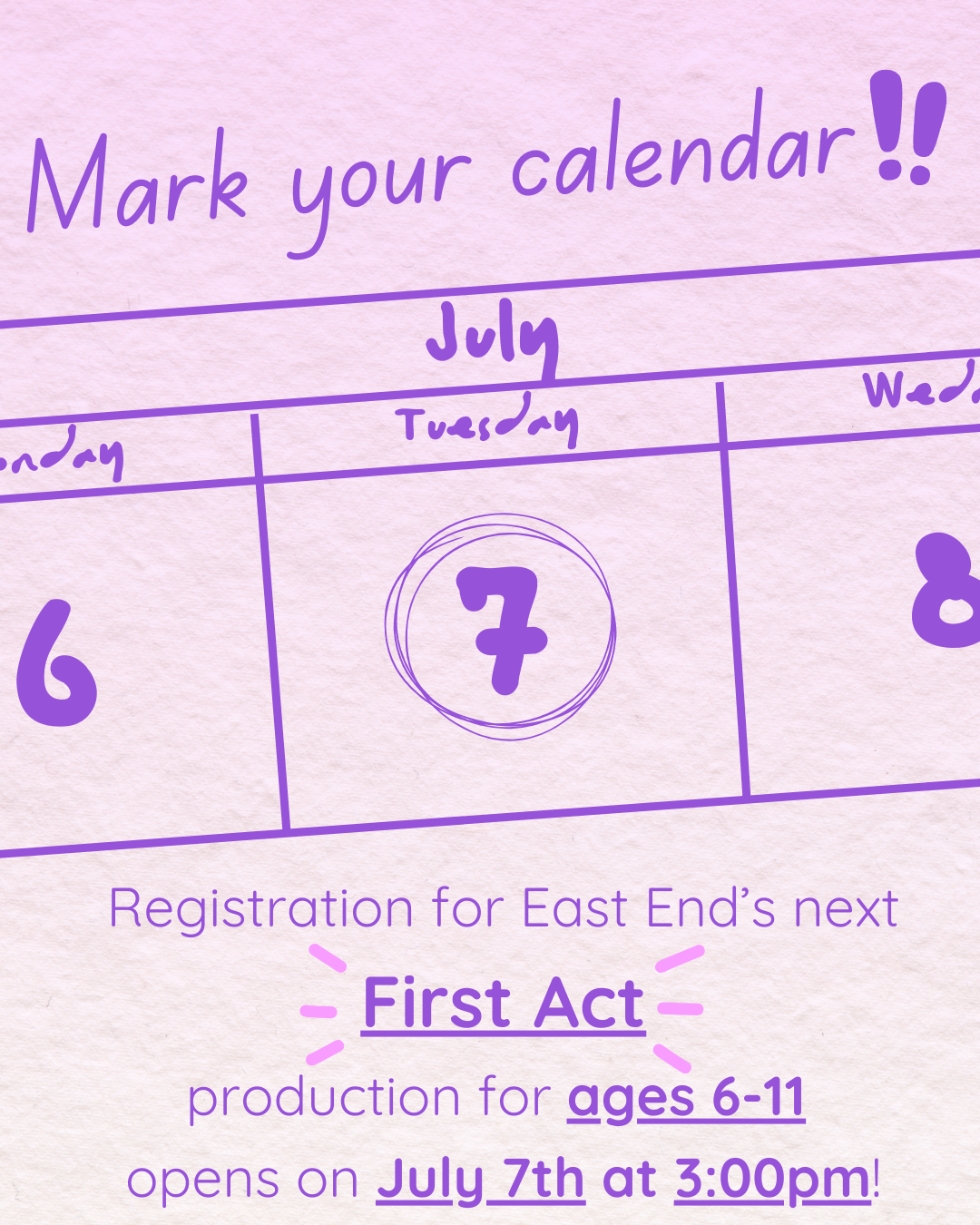 First Act Registration Opens