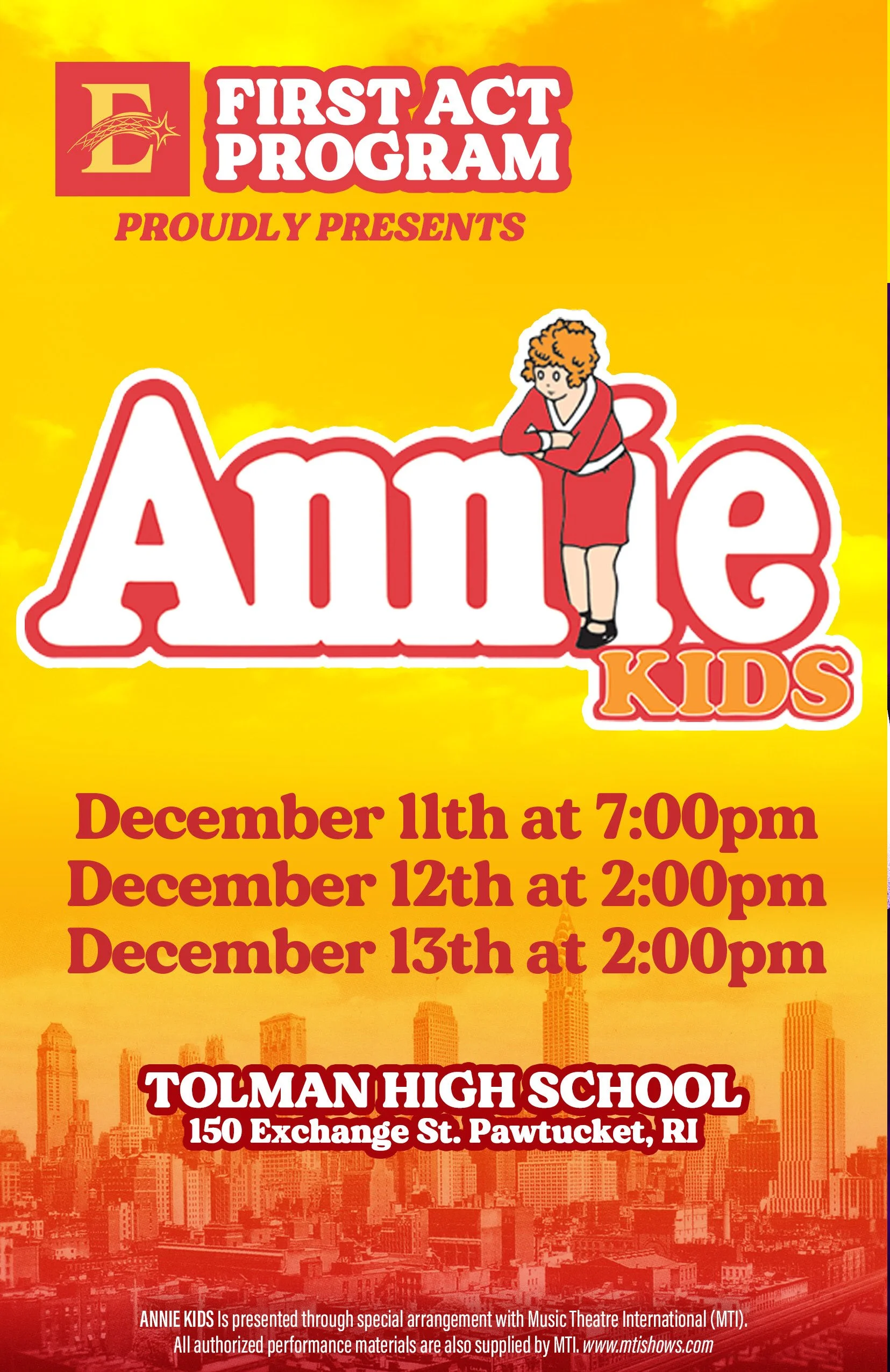 First Act Show: Annie Kids
