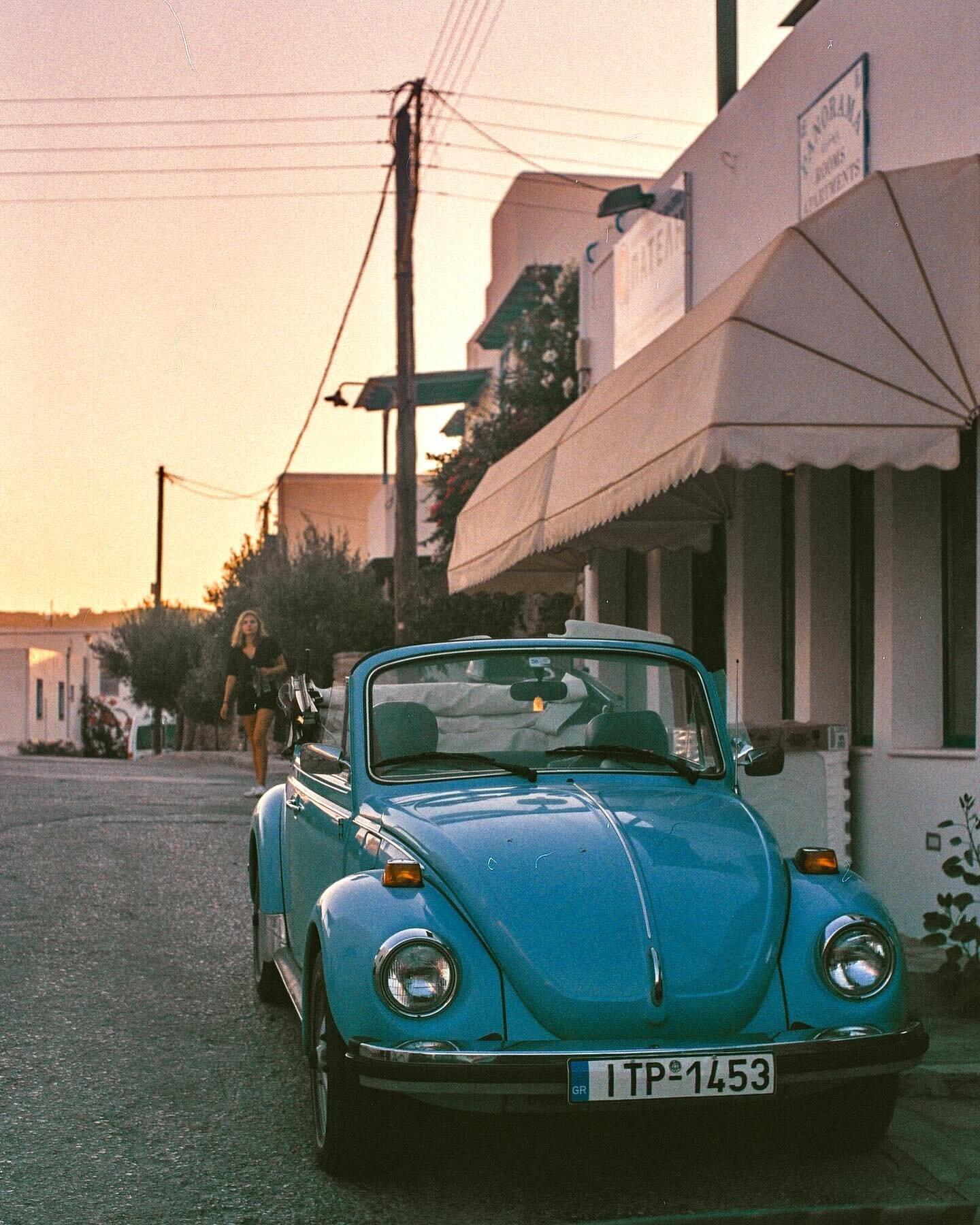 Traveling in style through the Mediterranean. A vintage blue VW Beetle. I love nothing more than the classic cars of the 60s and 70s. The sleek lines and a glint of chrome. Perfectly elegant and effortlessly cool. 

Taken on film on the island of Par
