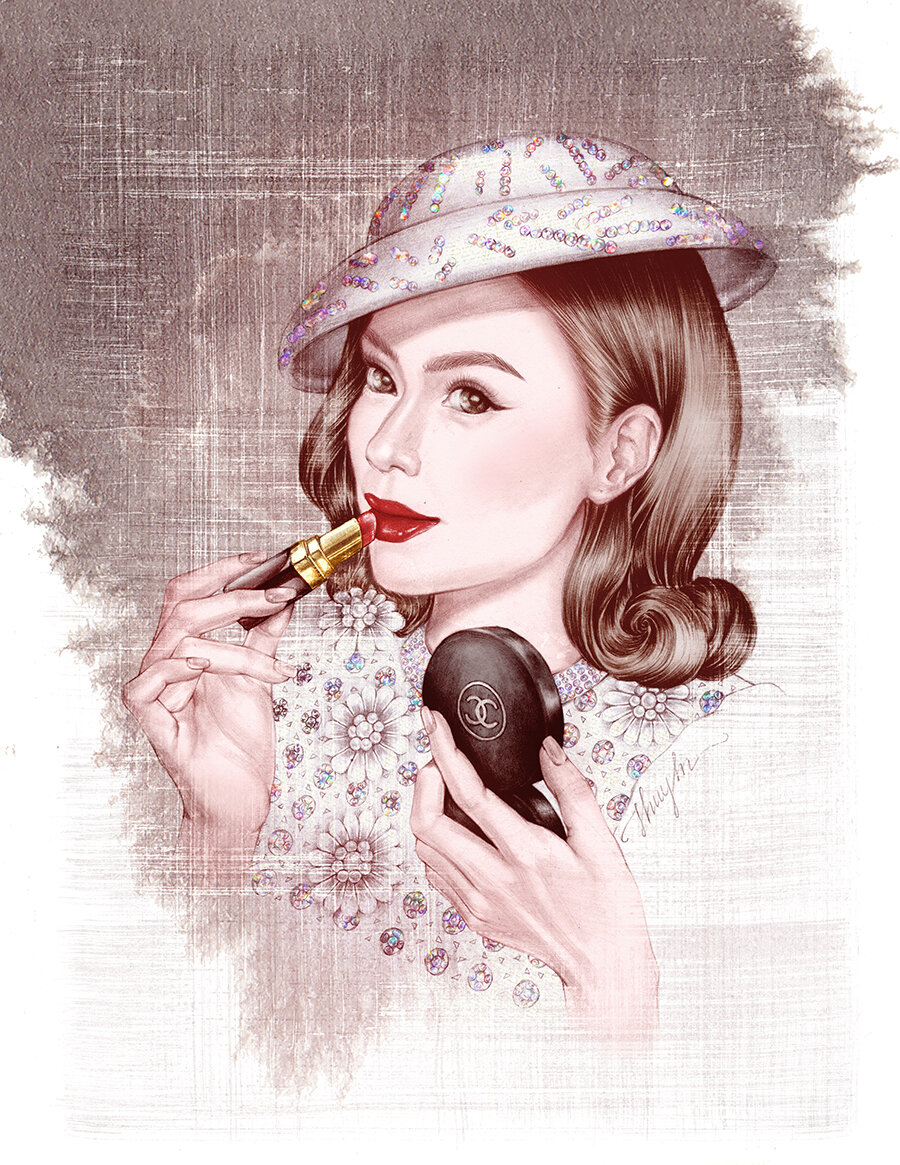 Bui Thuy An - Mixed media fashion illustration -Dear Coco.jpg