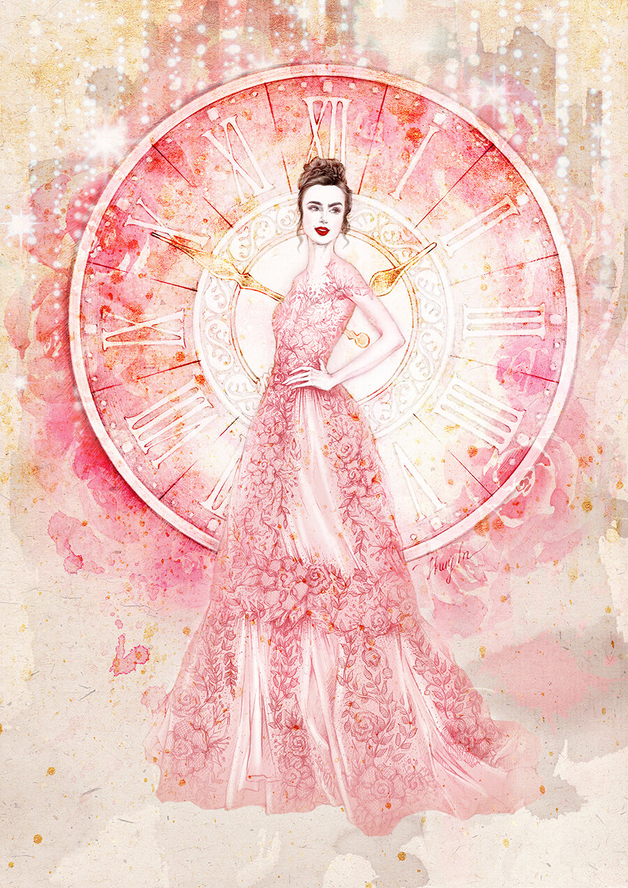 Bui Thuy An - Mixed media fashion illustration -Timeless beauty.jpg