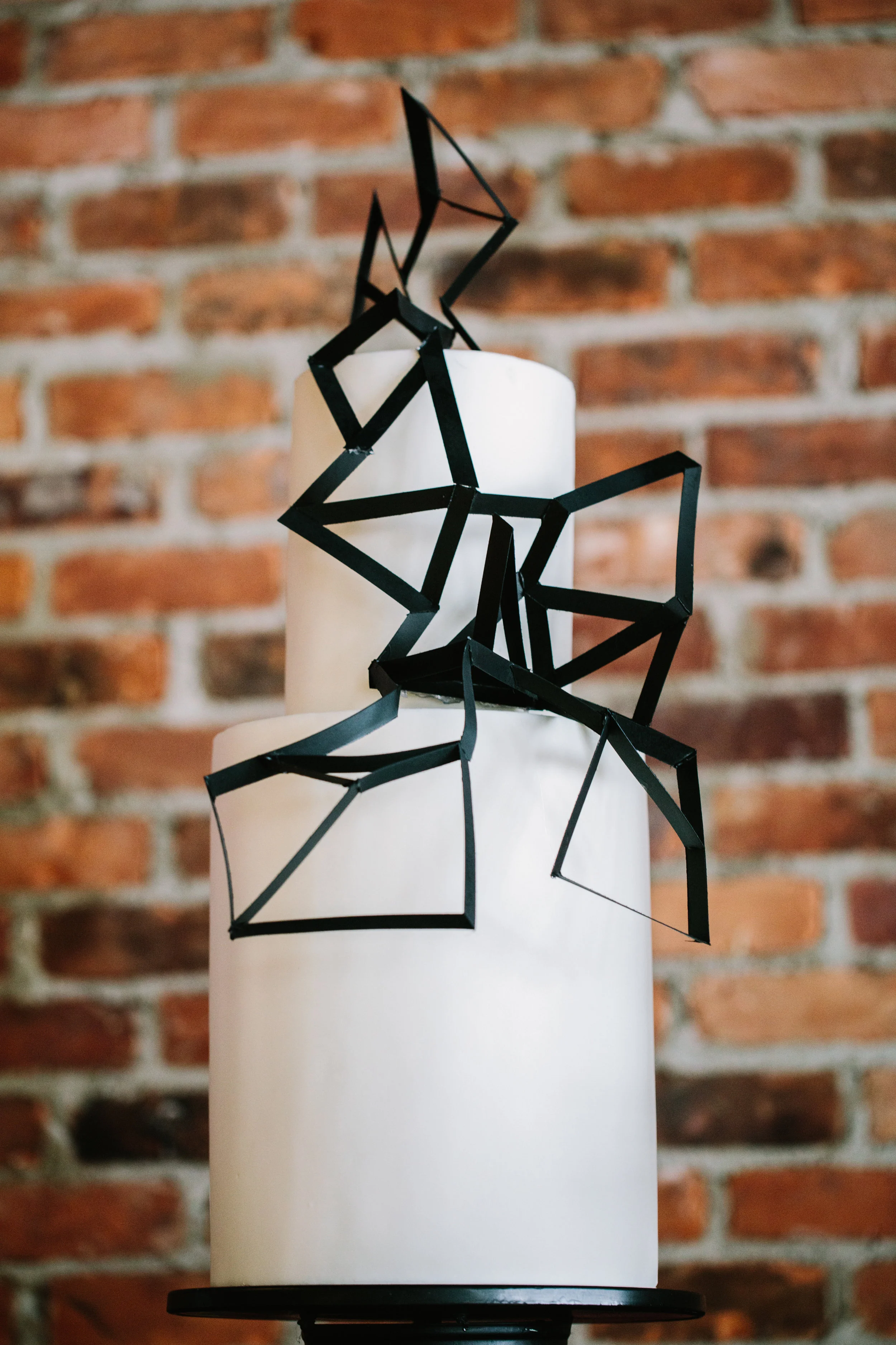 White & Black Geometric Cake