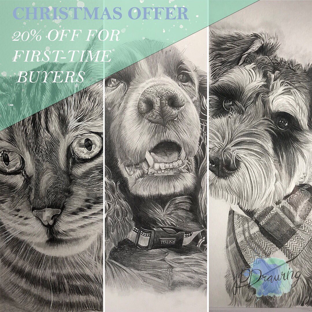20% off for first-time buyers! 
A4-&pound;150
A3-&pound;200 
(Original price before discount)
+free framing included 
Watercolour and pencil drawings available
✏️ 🎨 
DM me for enquiries
.
.
.
.
#giftideas #christmasgifts #watercolour 
#dogsofinstagr
