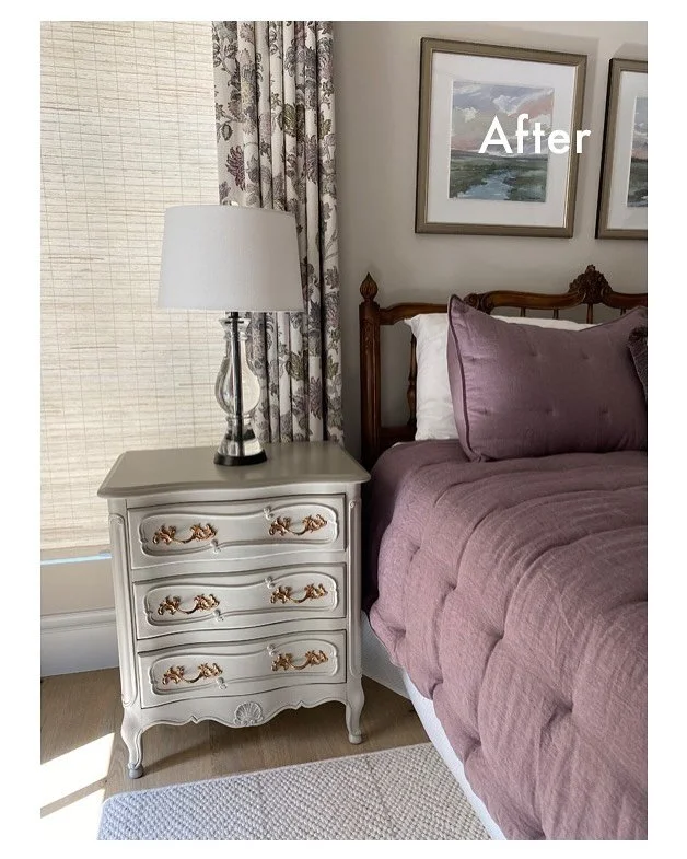 TREASURED HEIRLOOMS We love including sentimental heirlooms, such as furniture passed down from a family member, alongside new items take make spaces even more personal.
PRO TIP: Professionally repainting older furnishings is a great way to give new