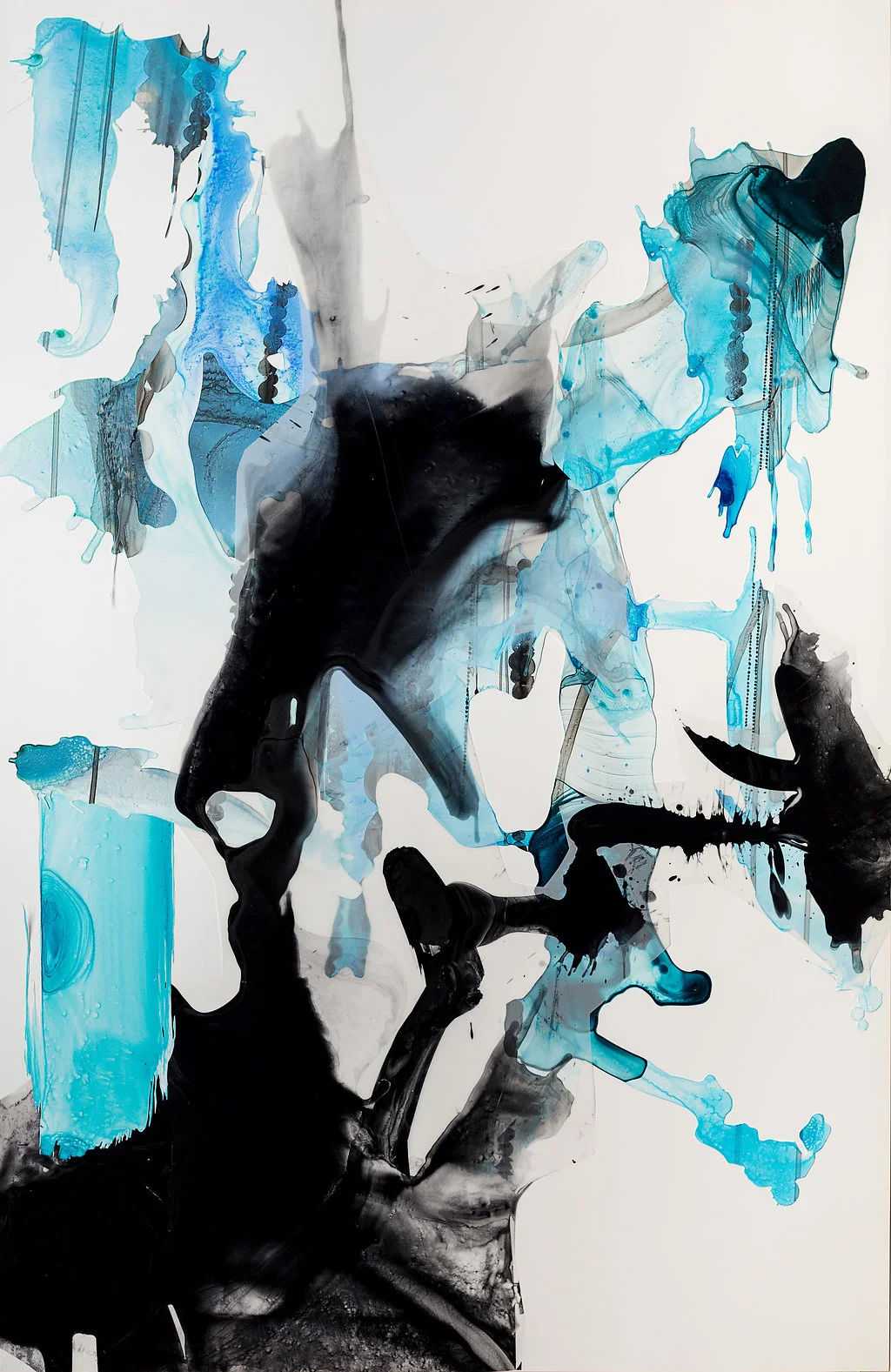 Doesn’t really look like elephants , acrylic and synthetic paper collage, 40x26”, 2018.
