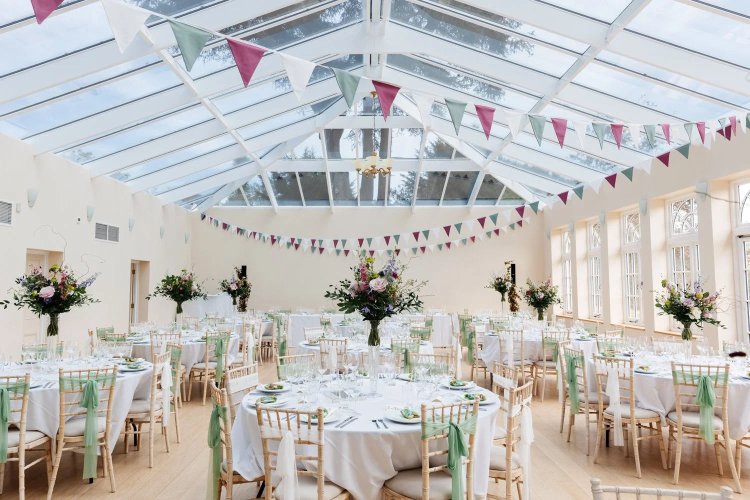 Wedding celebration in the Palm House at Knowle Manor