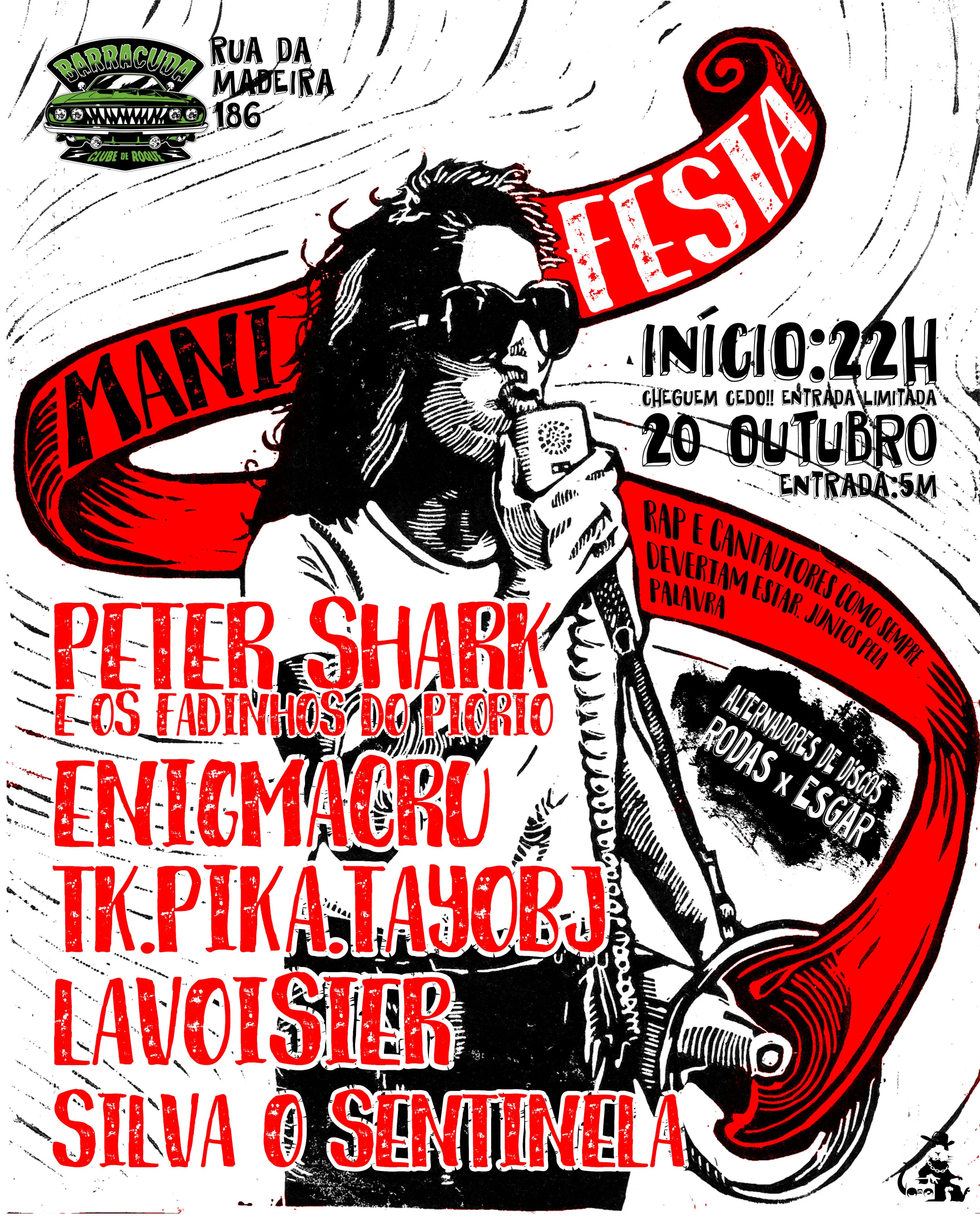 Enigmacru, Tk, Silva o Sentinela, Lavoisier e Peter Shark no ManiFesta