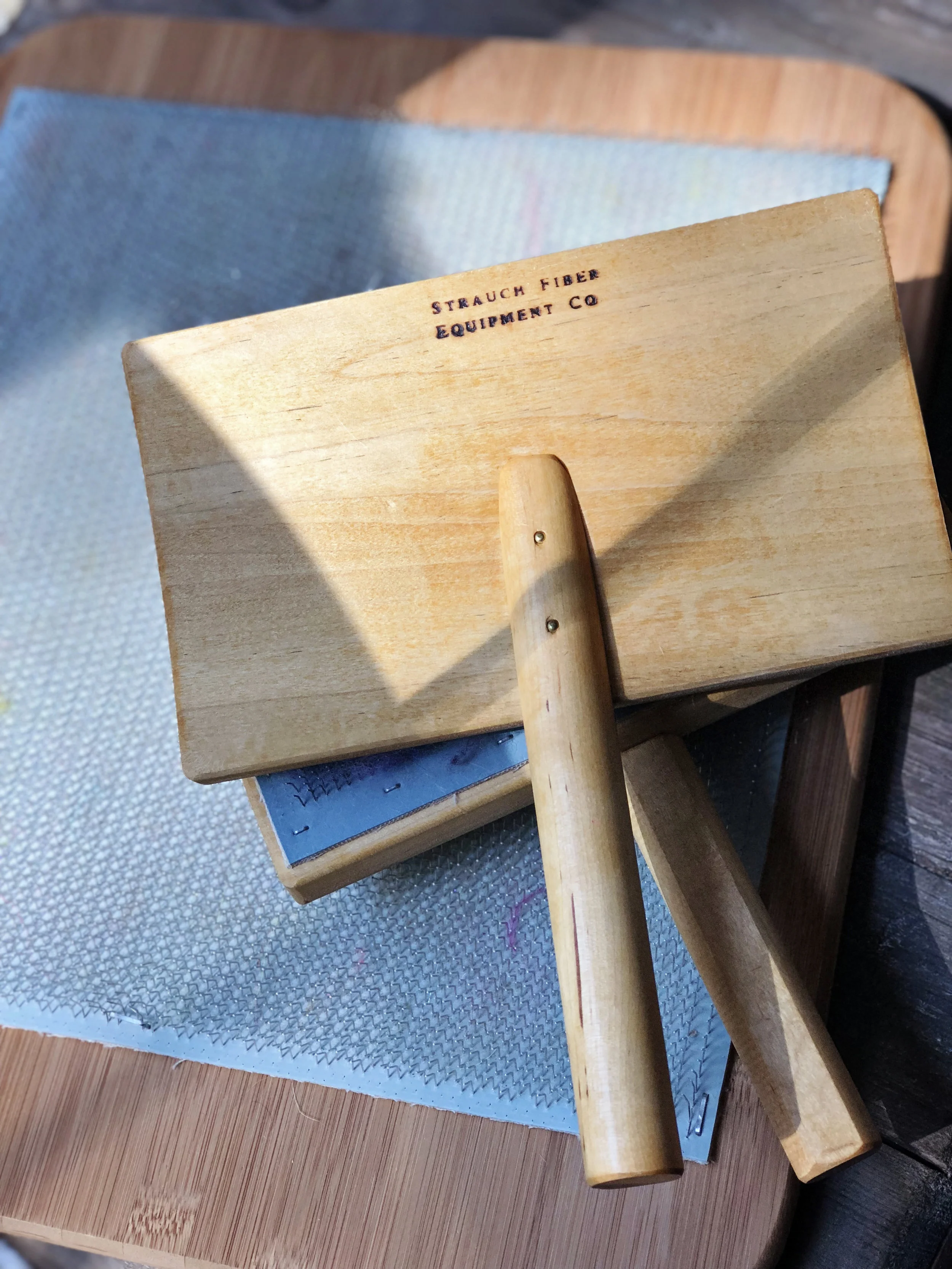 Strauch hand carders and Handmade Blending Board