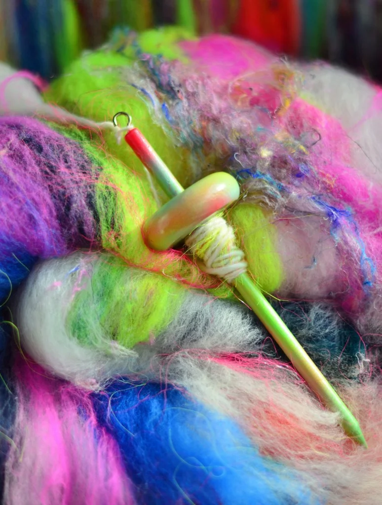 Drop Spindle and Art Batt