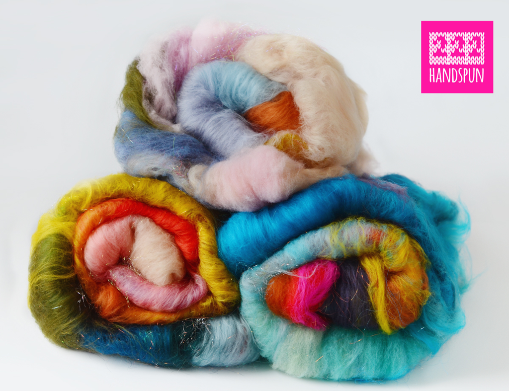 Wes Anderson Inspired Hand Carded Art Batts Ltd Edition - 222 Handspun