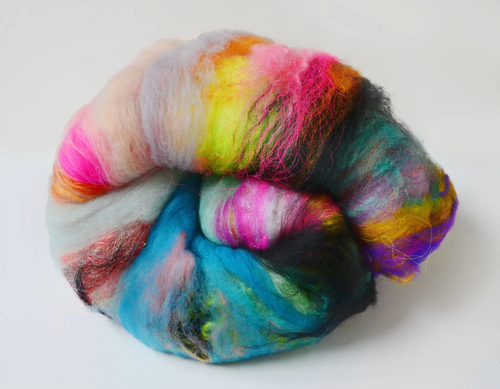 Hand Carded Art Batt using a Strauch Mad Batt'r - 222 Handspun