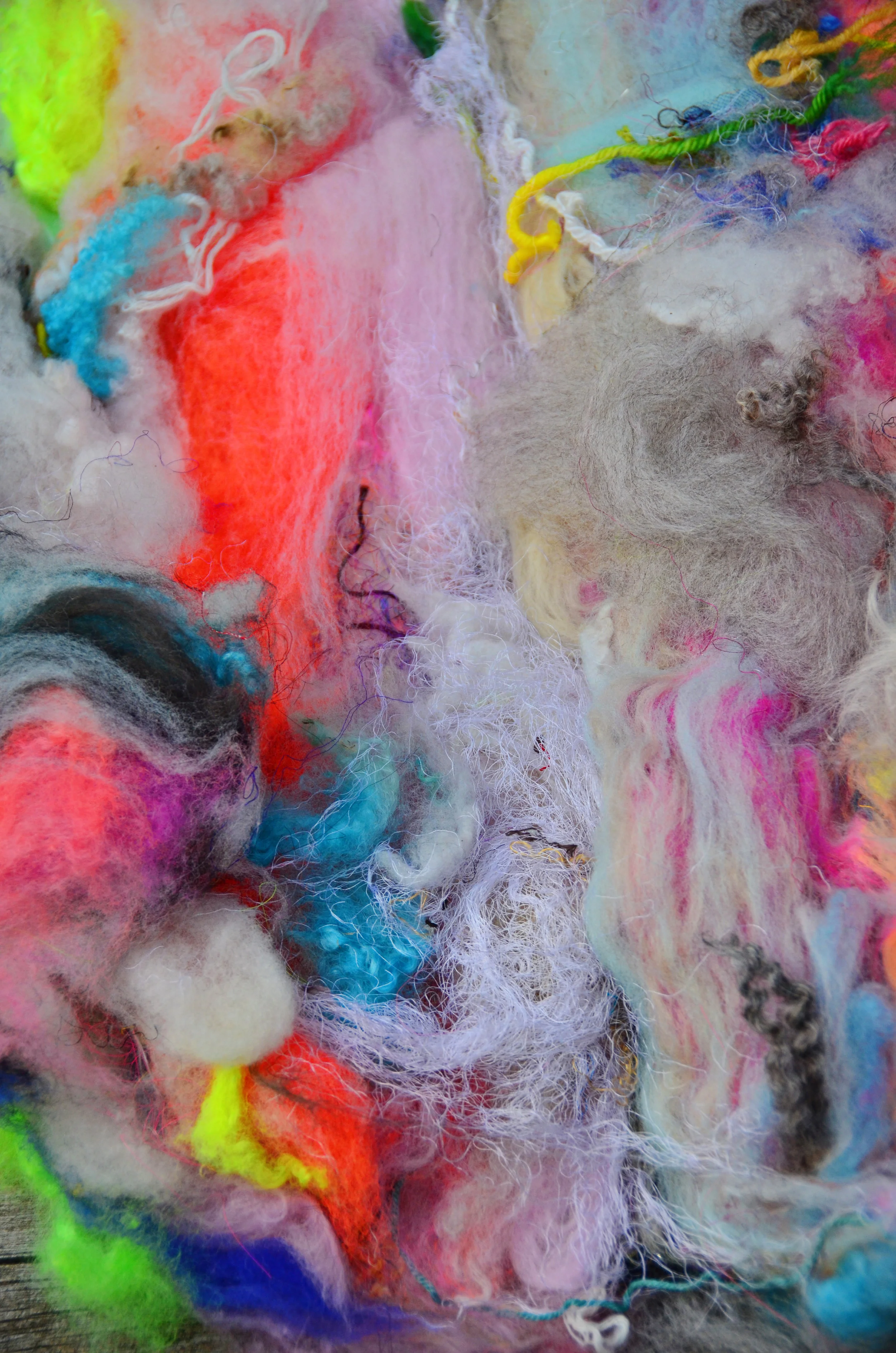 Hand Carded Art Batt Spinning Fiber - 222 Handspun