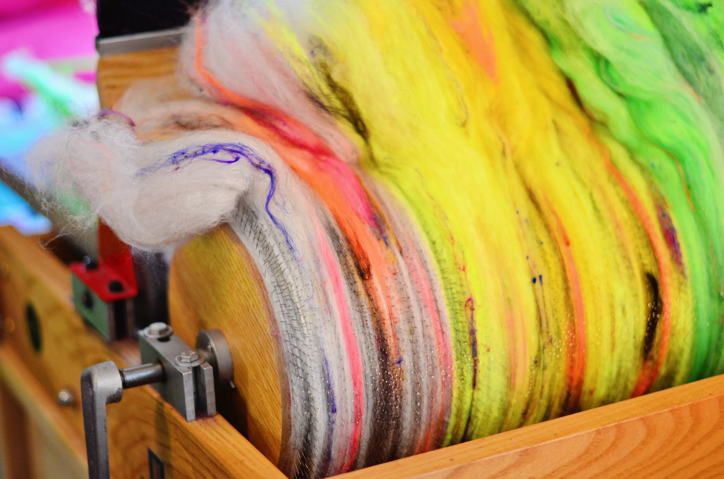 Drum Carding an Art Batt
