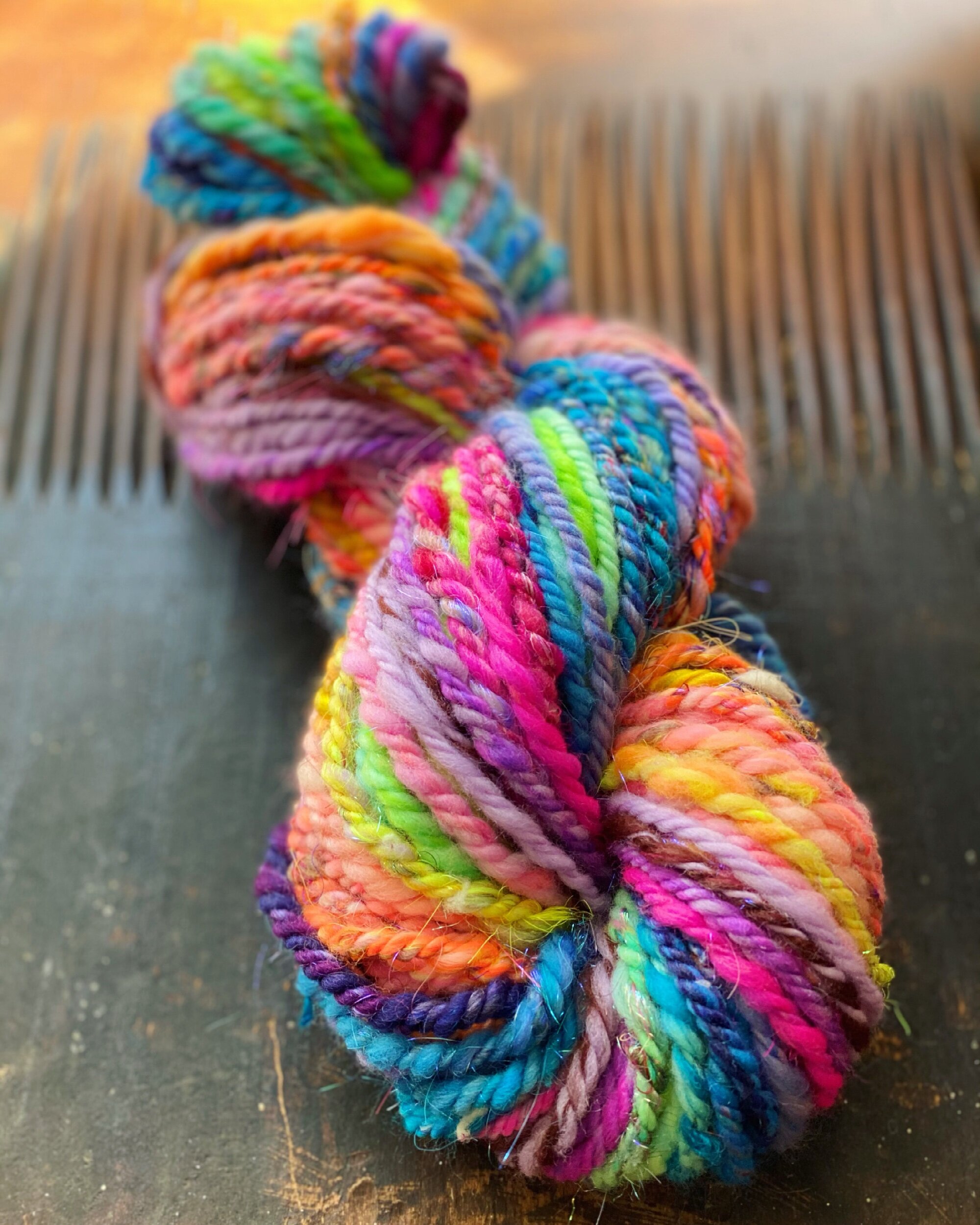 Art yarn crafting yarn wool locks weaving rainbow hand spun yarn chunky yarn