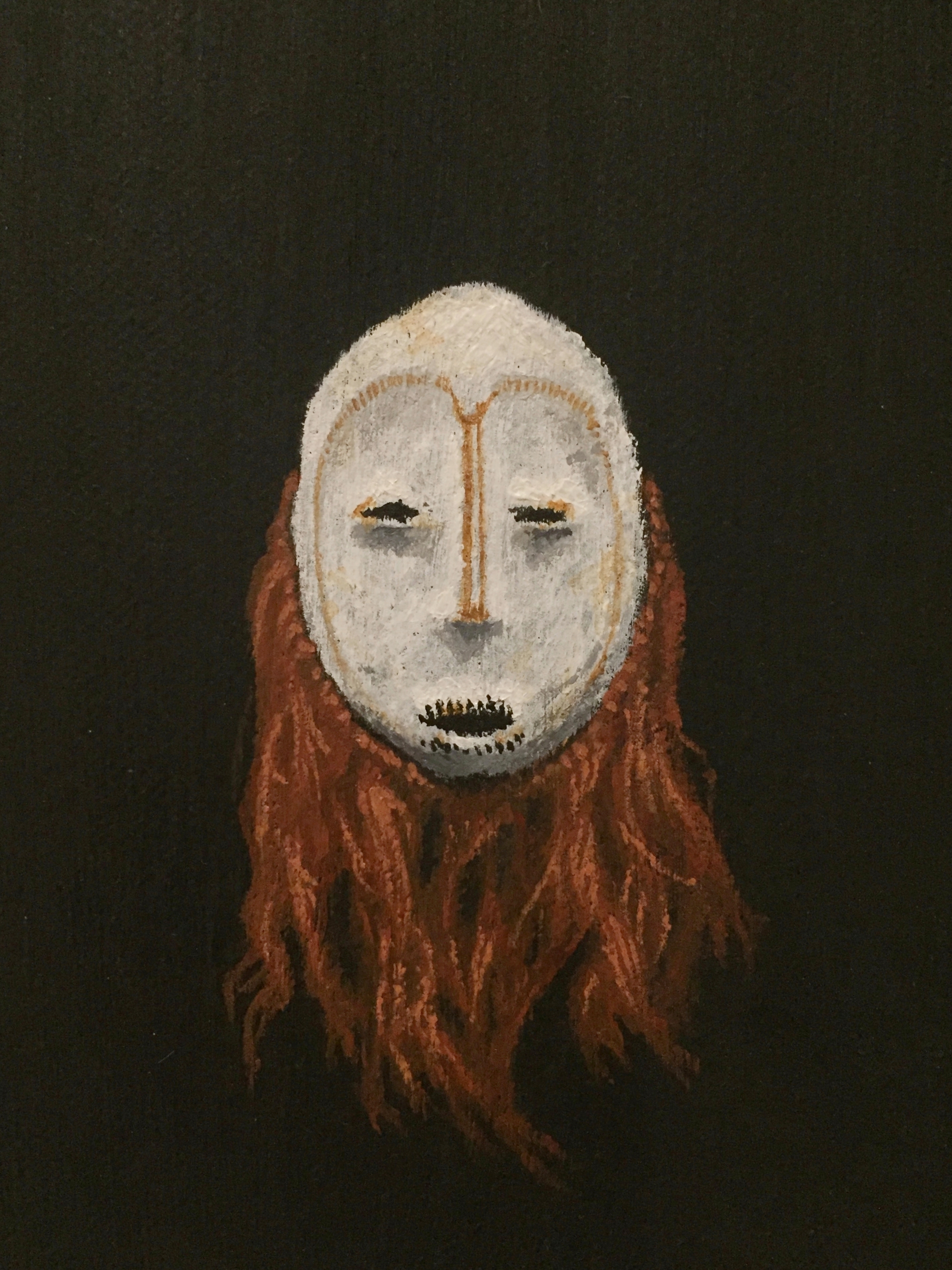 Chandelier and Bwami mask (detail)