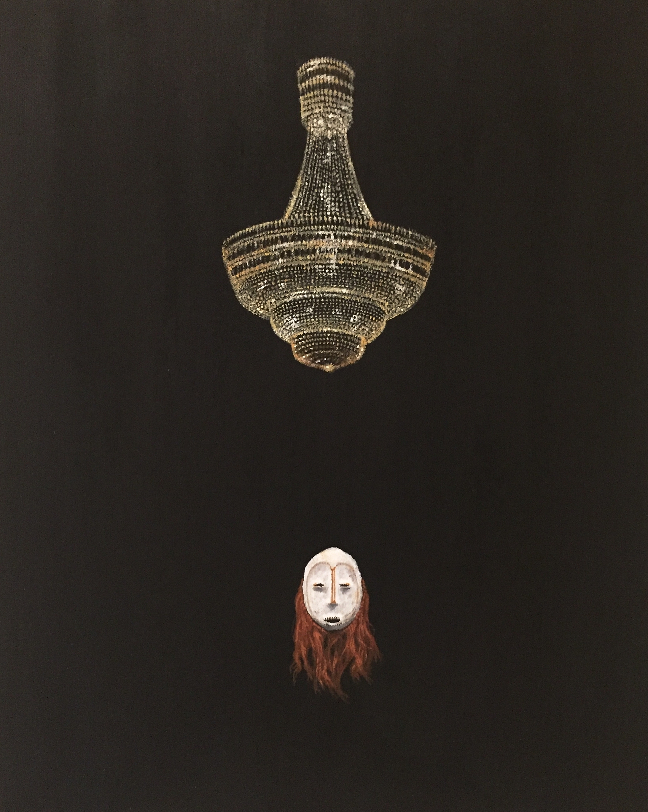 Chandelier and Bwami mask