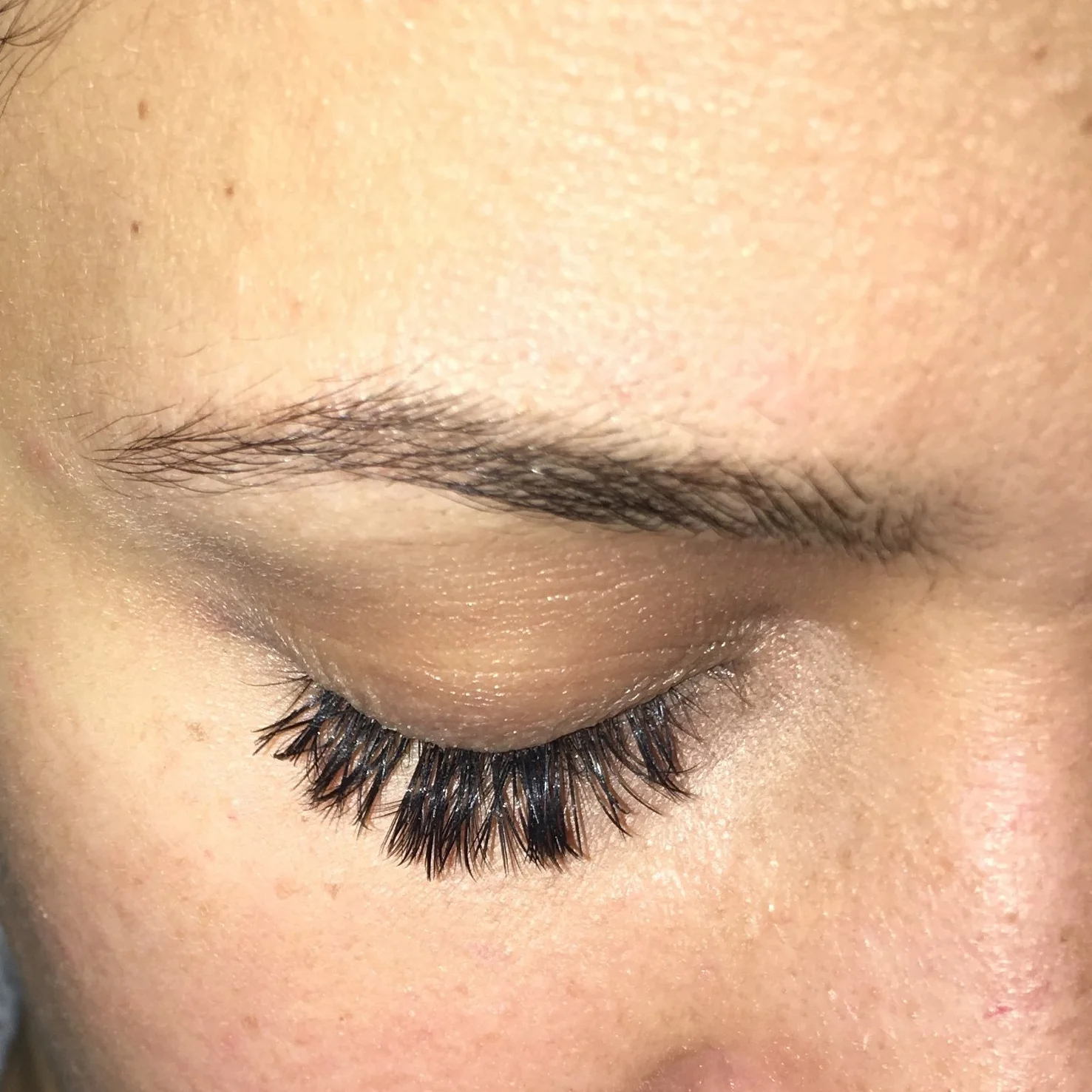 You can see the holes from where the fake lashes have fallen