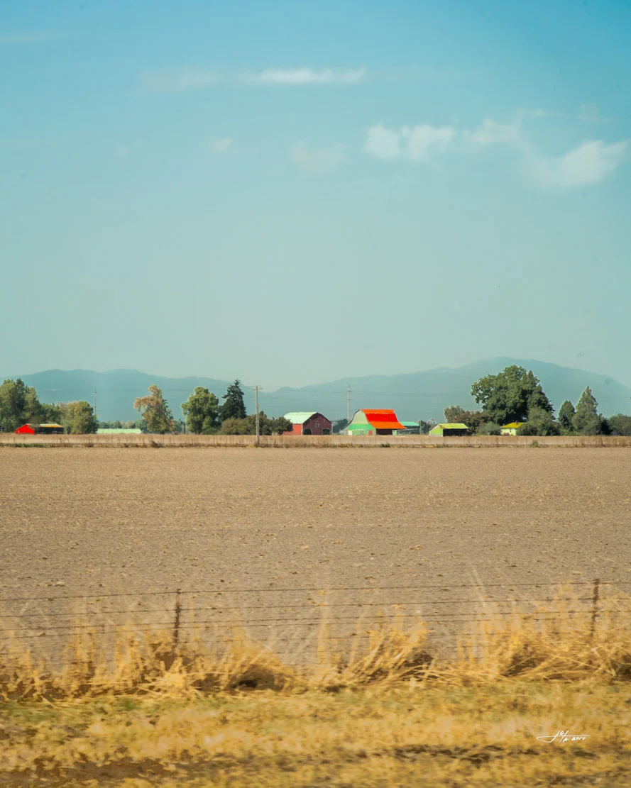 Landscape Featuring a Colorful Oregonian Farmstead 