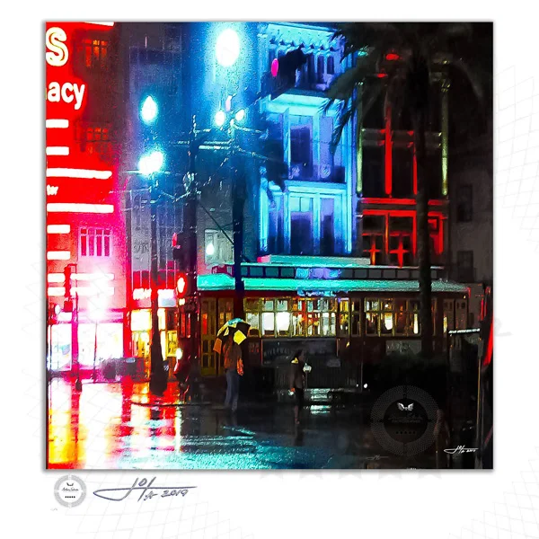 Limited Edition Print of Colorful Canal Street - New Orleans