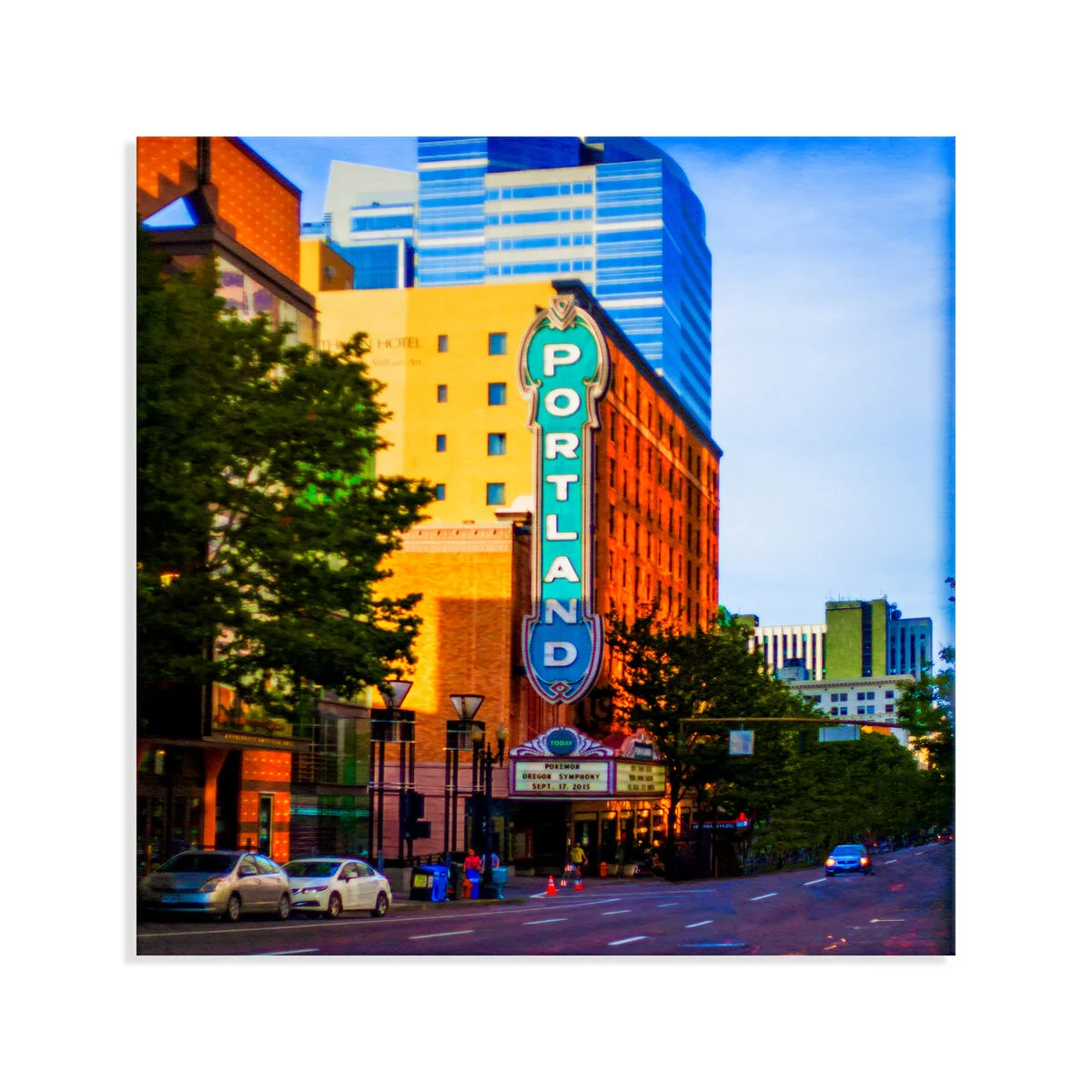 Cityscape featuring a Portland Concert Hall In Full Color - Limited Edition Fine Art Photography