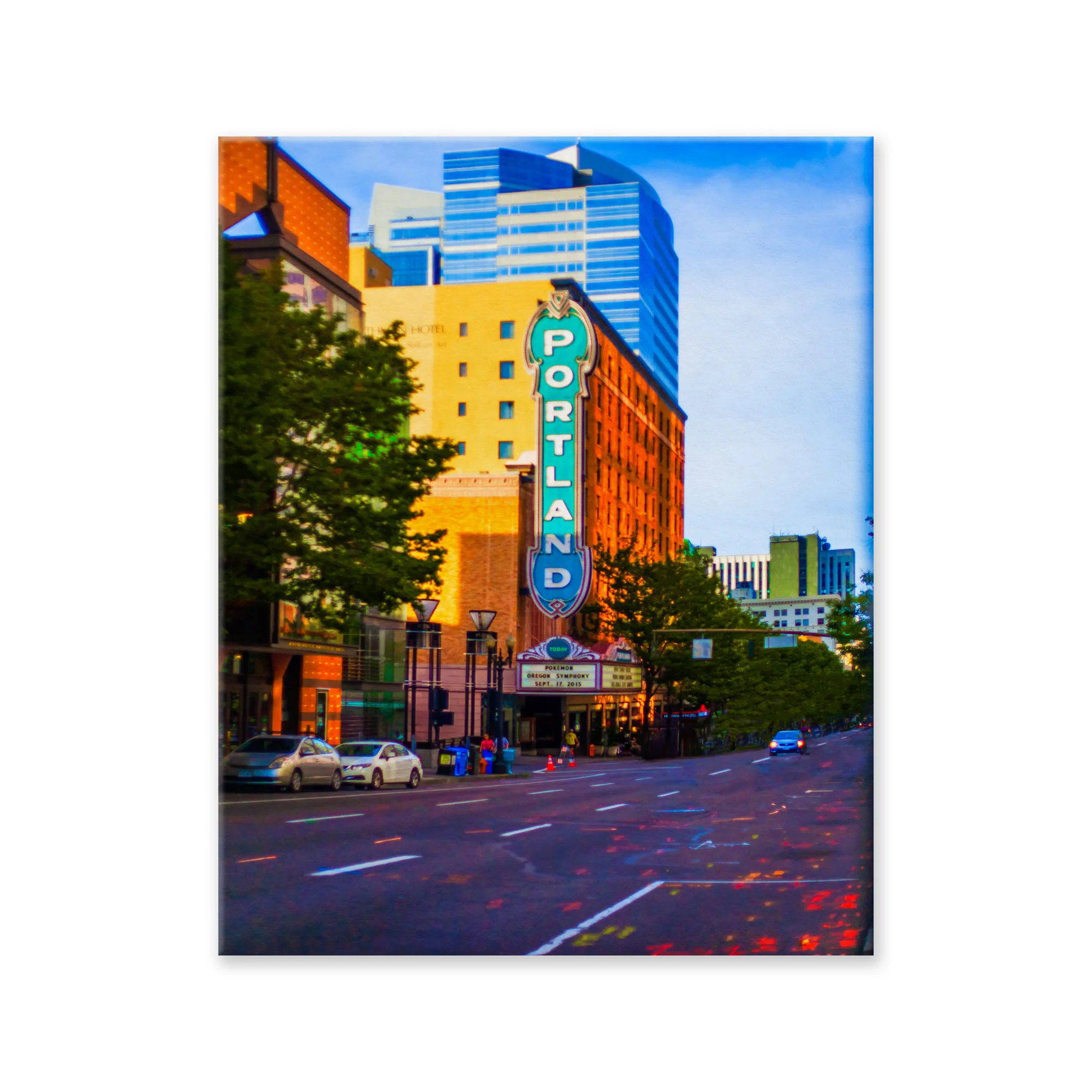 Cityscape featuring a Portland Concert Hall In Full Color - Limited Edition Fine Art Photography