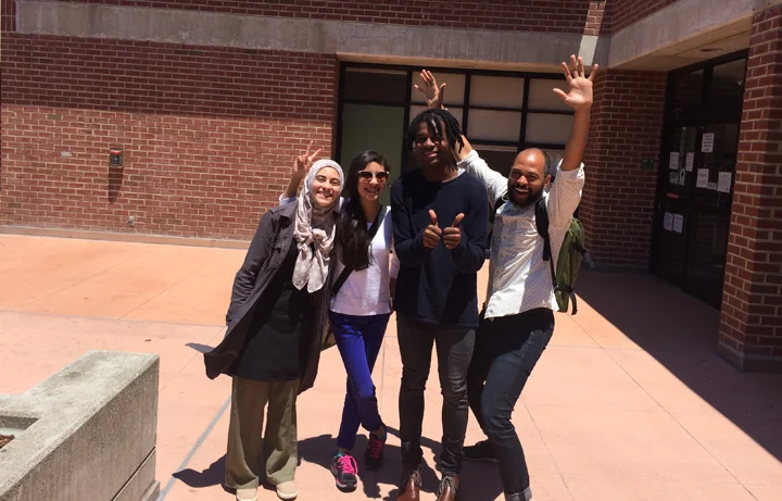 PIE student reserachers presenting their research at Free Minds Free People in 2015