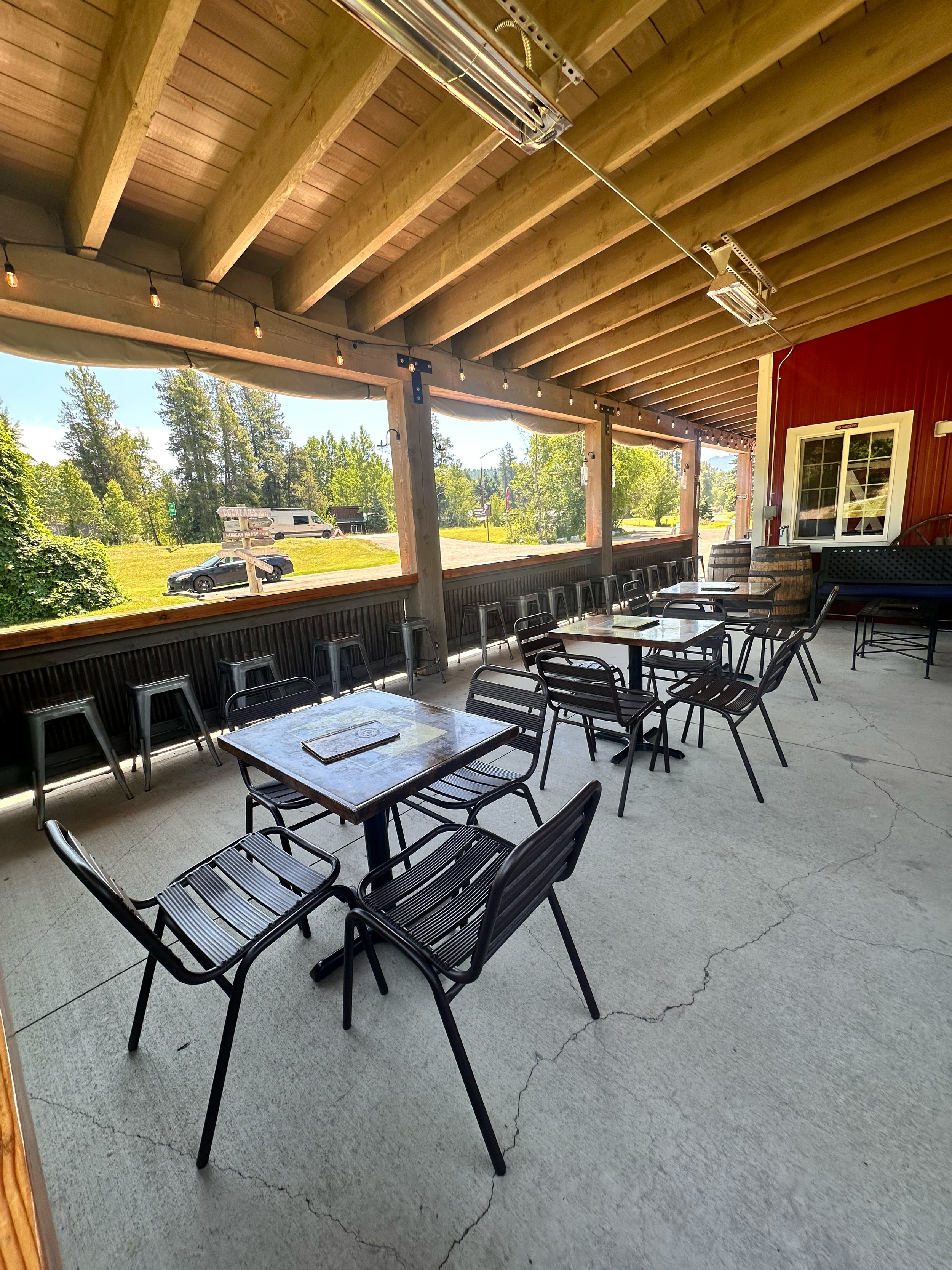 Breathe in the mountain air and savor our handcrafted spirits on our spacious patio.